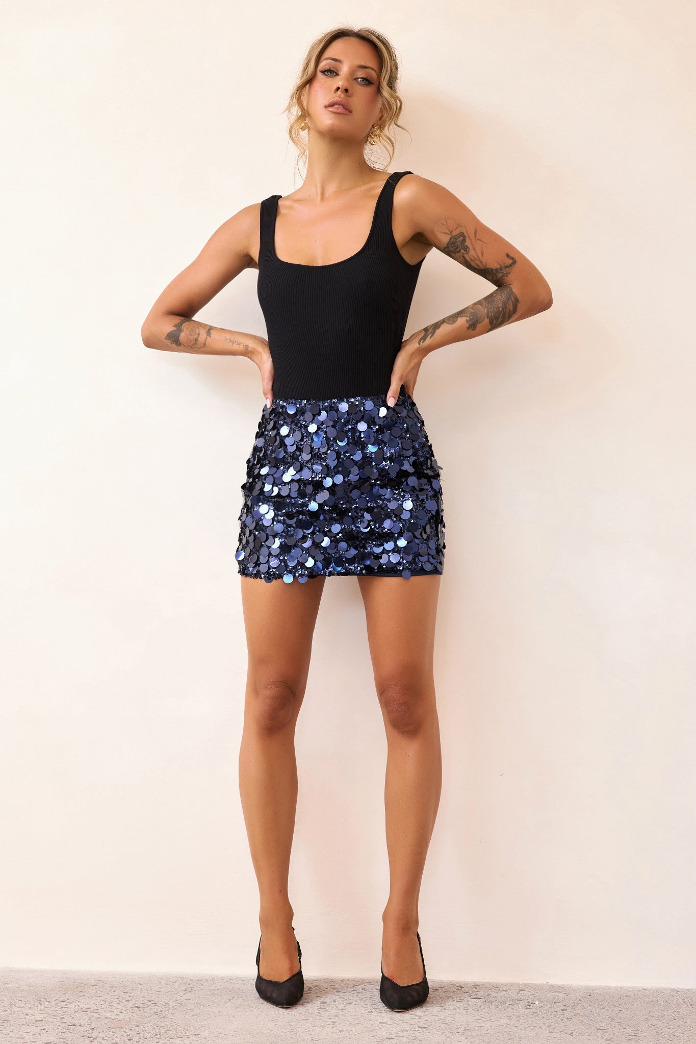 Main Character Mini Skirt - Navy