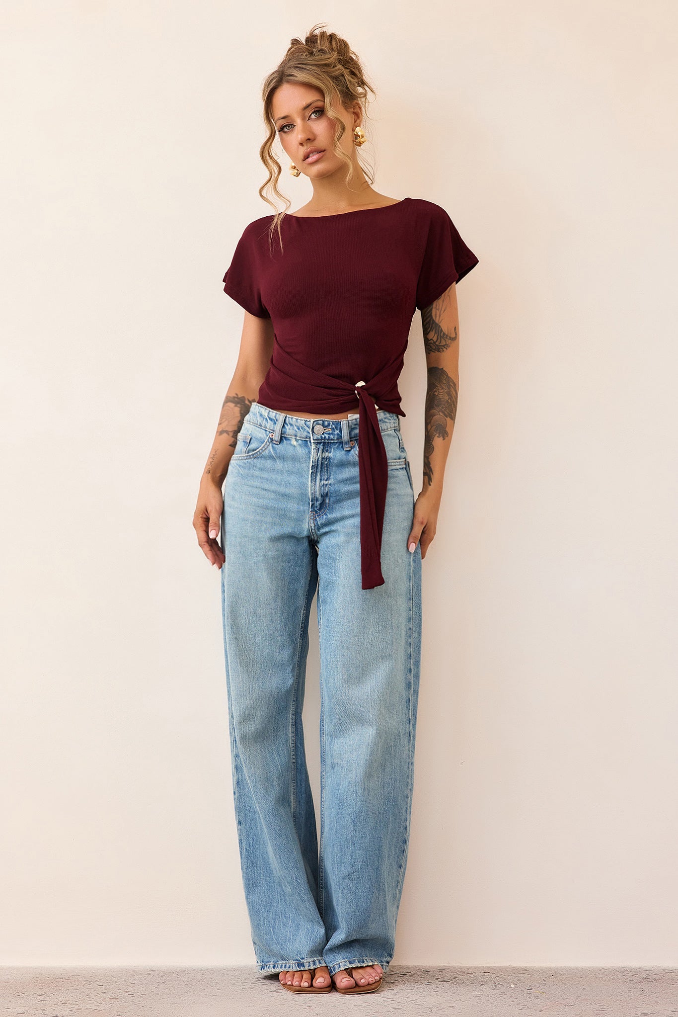 Quiet Form Jersey Top - Wine