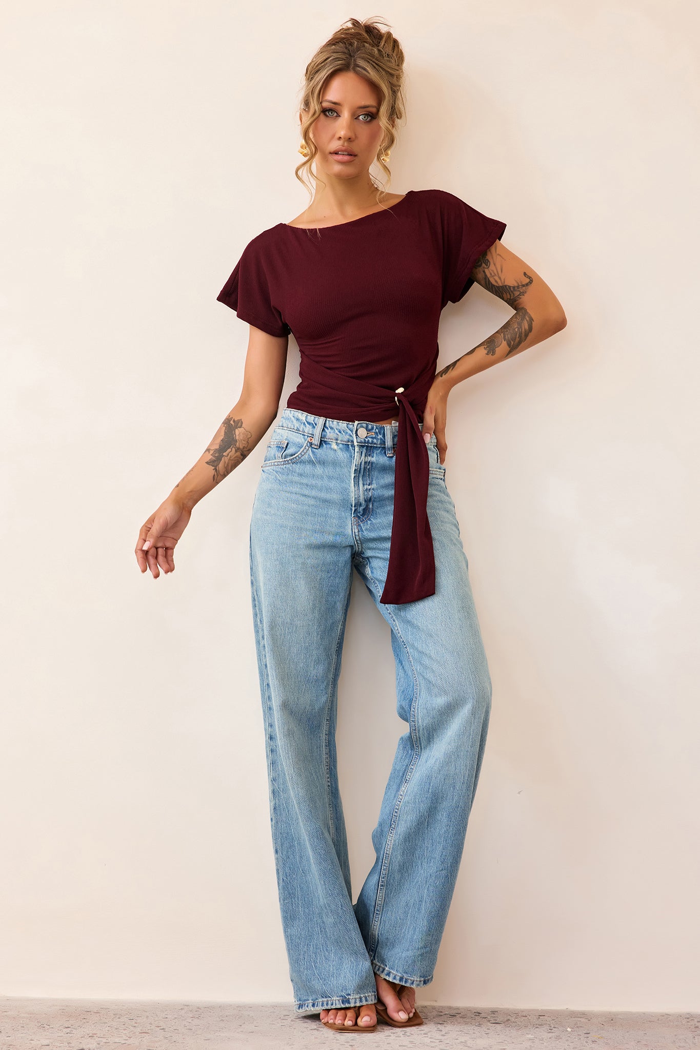 Quiet Form Jersey Top - Wine