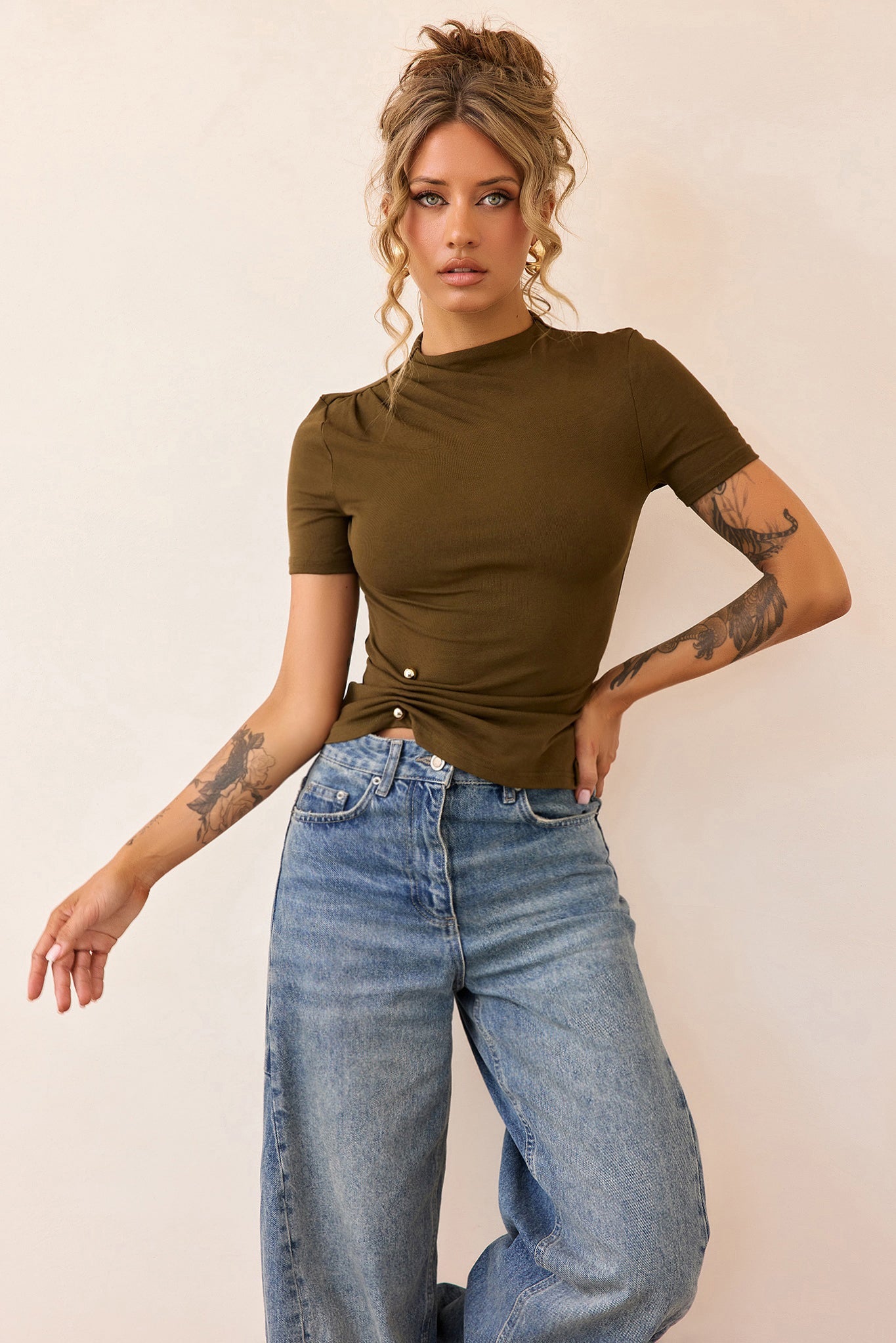 Contour Muse Jersey Top - Olive