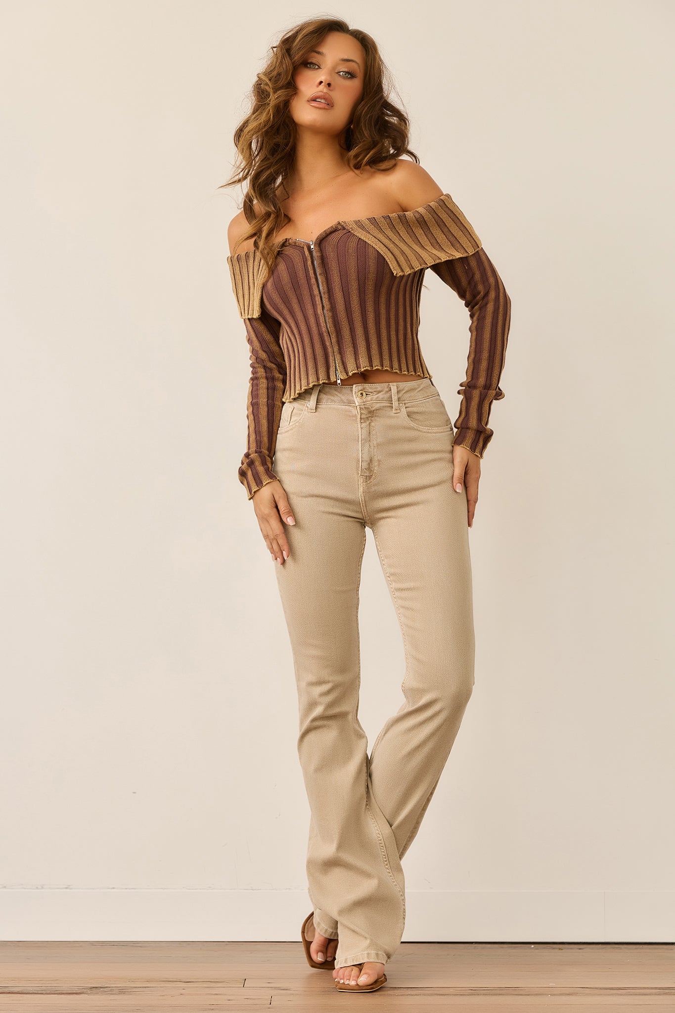 Alicia Knit Top - Brown