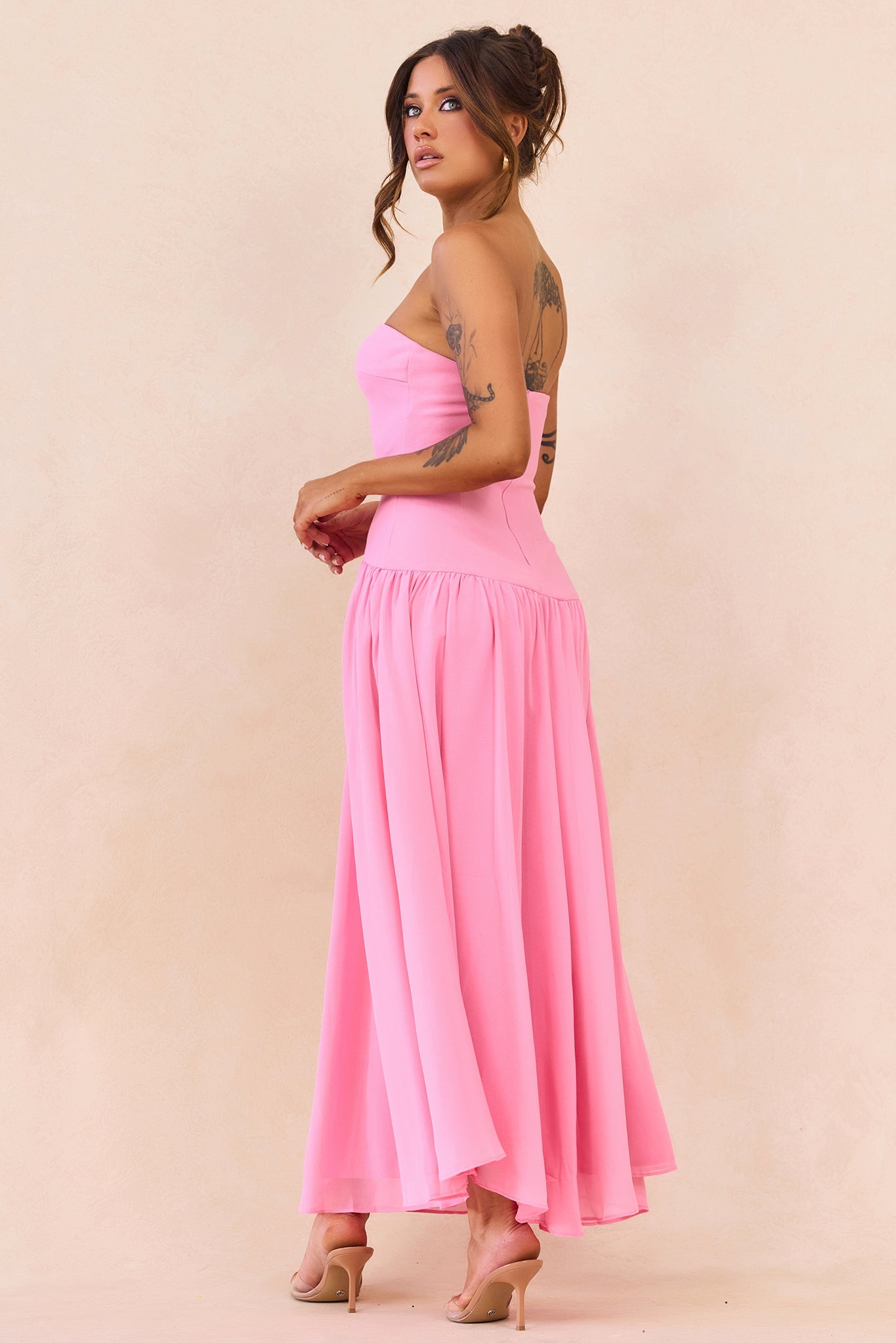 Bare Grace Strapless Maxi Dress - Pink