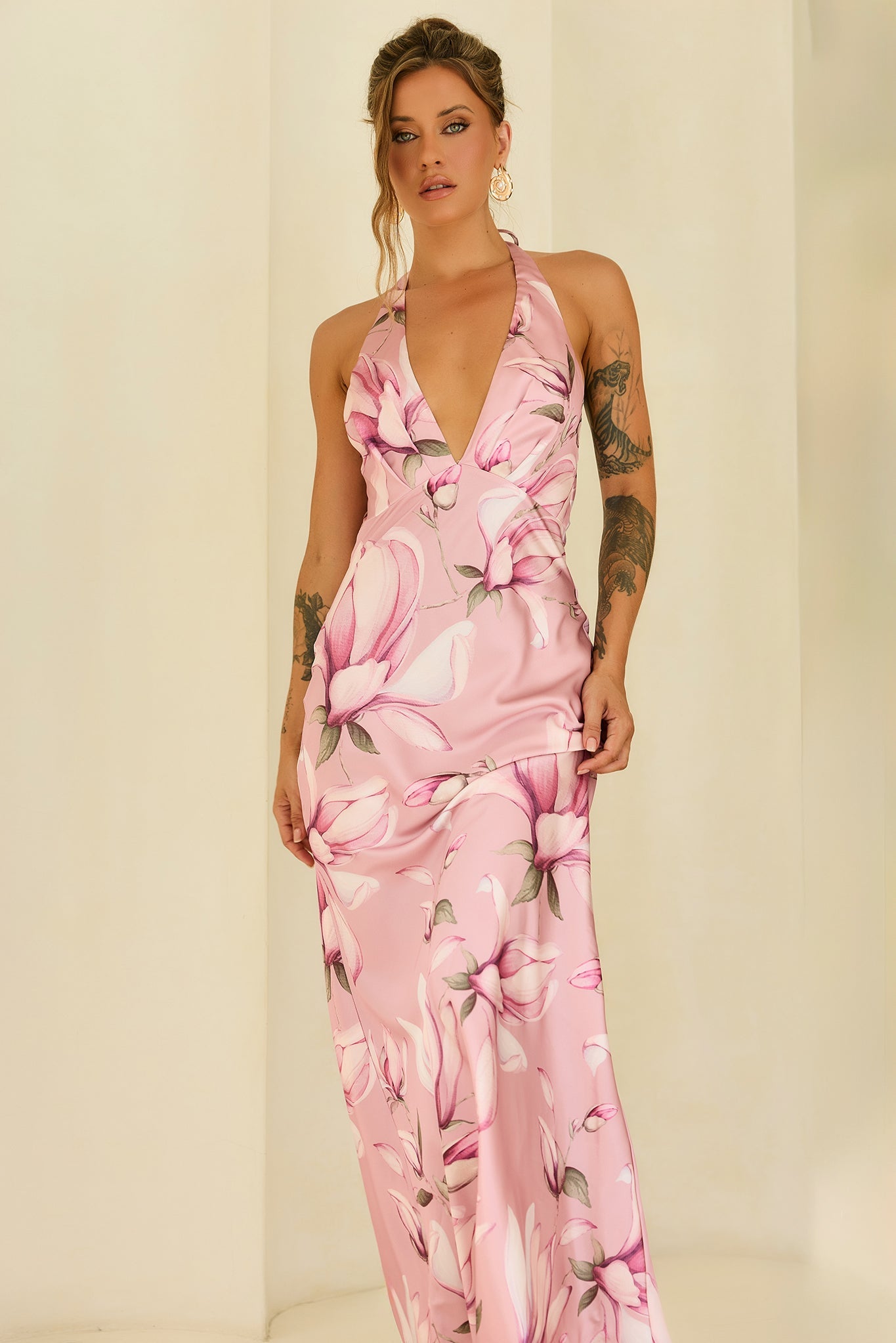 Bloom Baby Satin Maxi Dress - Blush