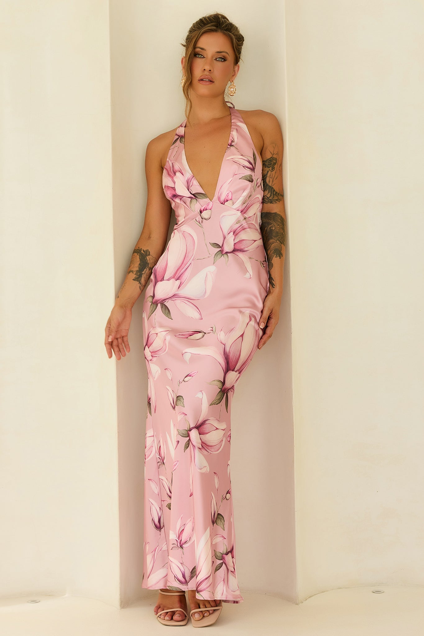 Bloom Baby Satin Maxi Dress - Blush