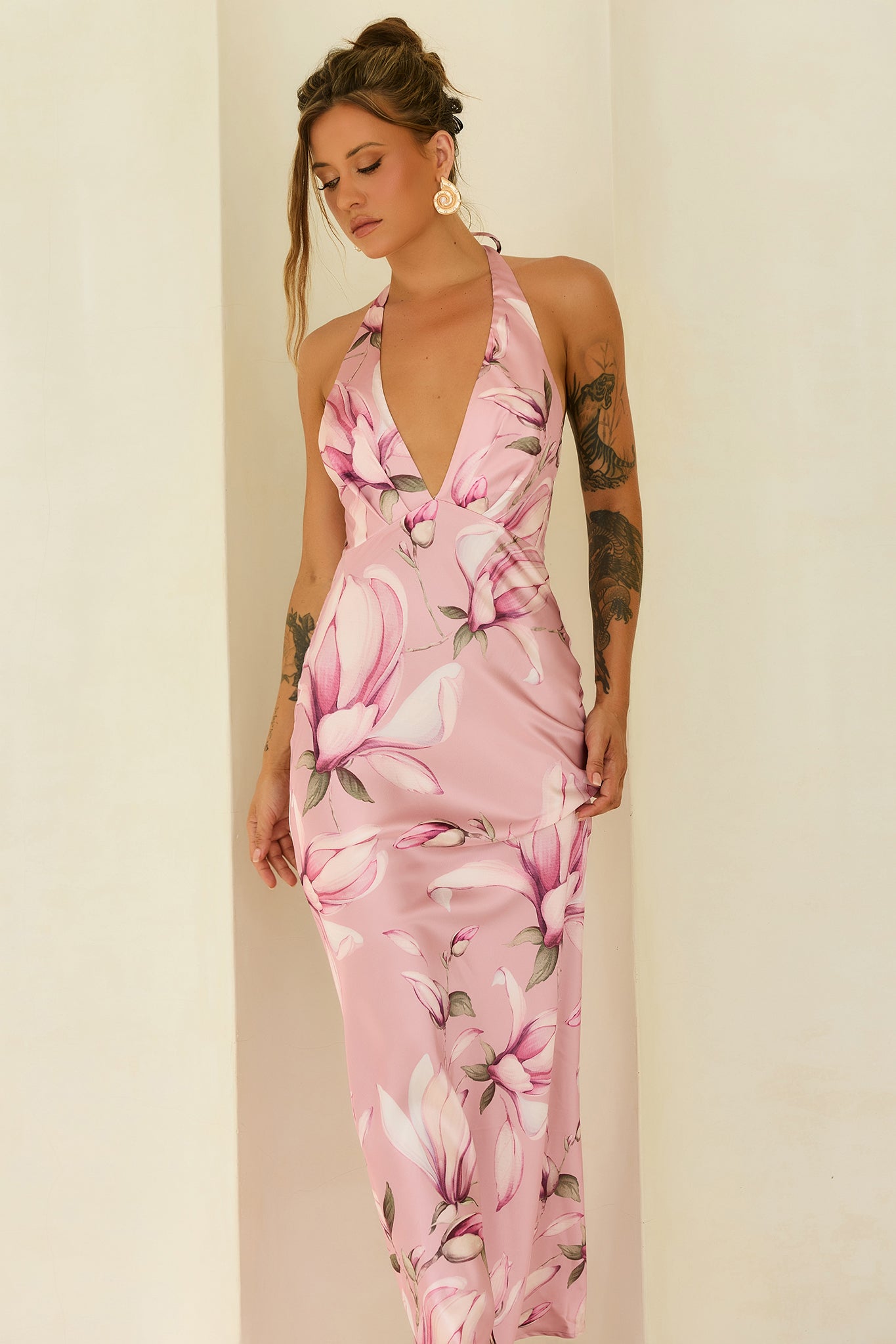 Bloom Baby Satin Maxi Dress - Blush