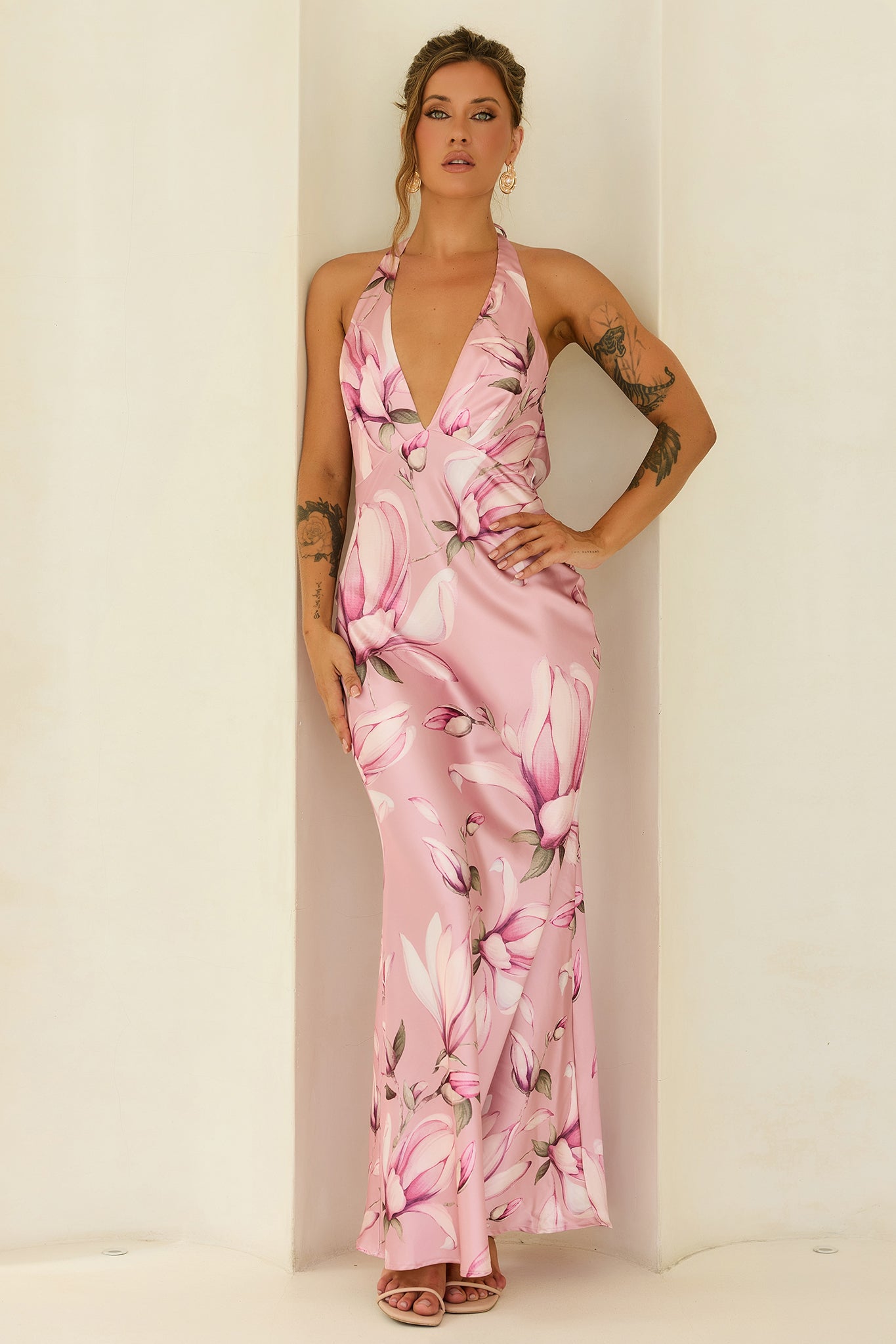 Bloom Baby Satin Maxi Dress - Blush