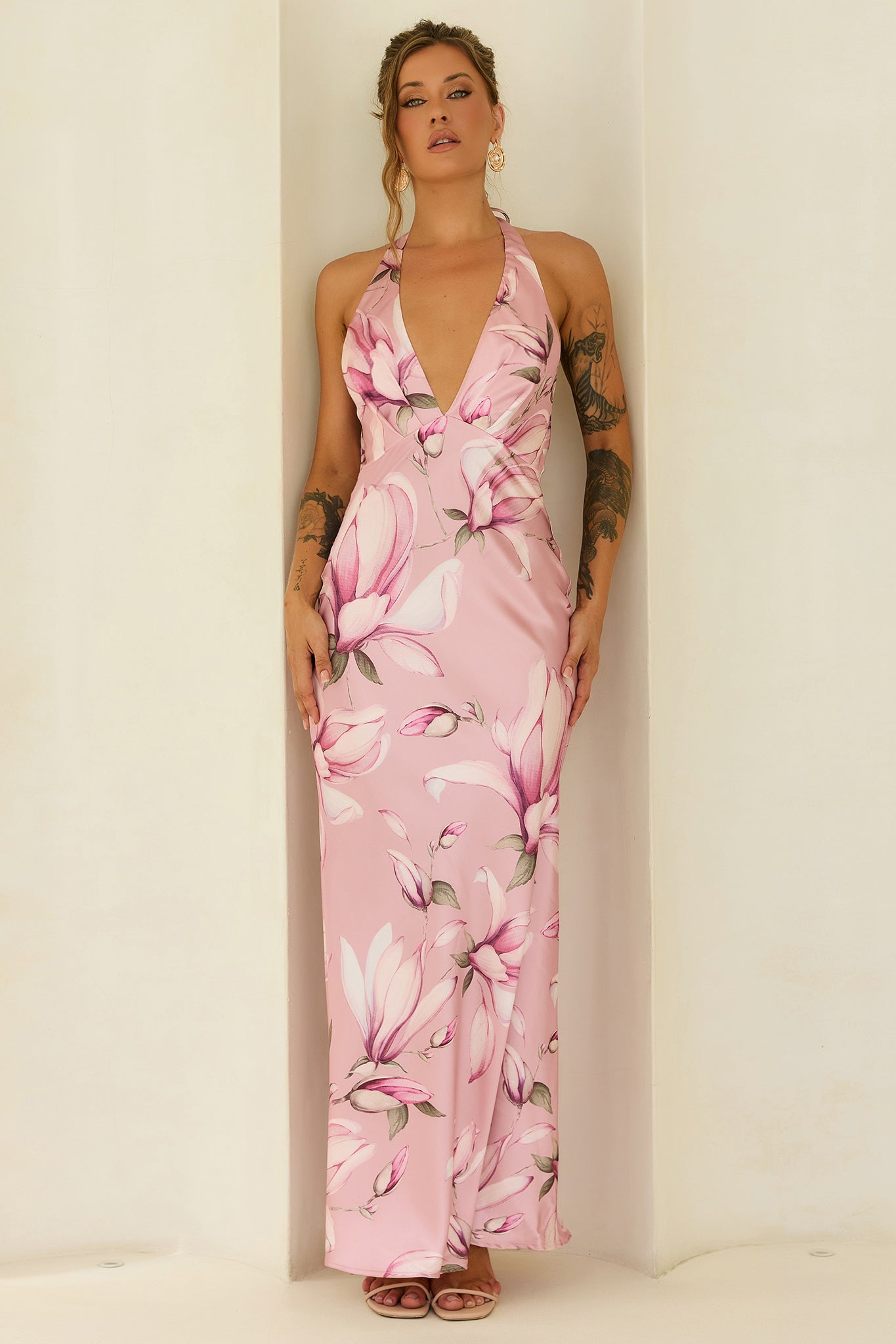 Bloom Baby Satin Maxi Dress - Blush
