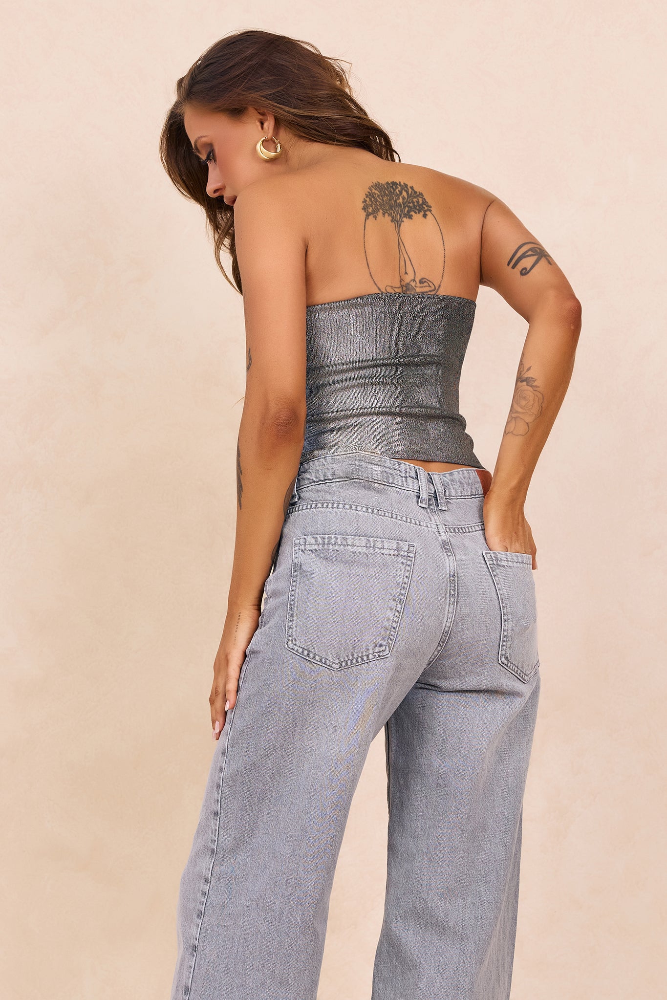 Breezes In Sunsets Foil Knit Top - Iron