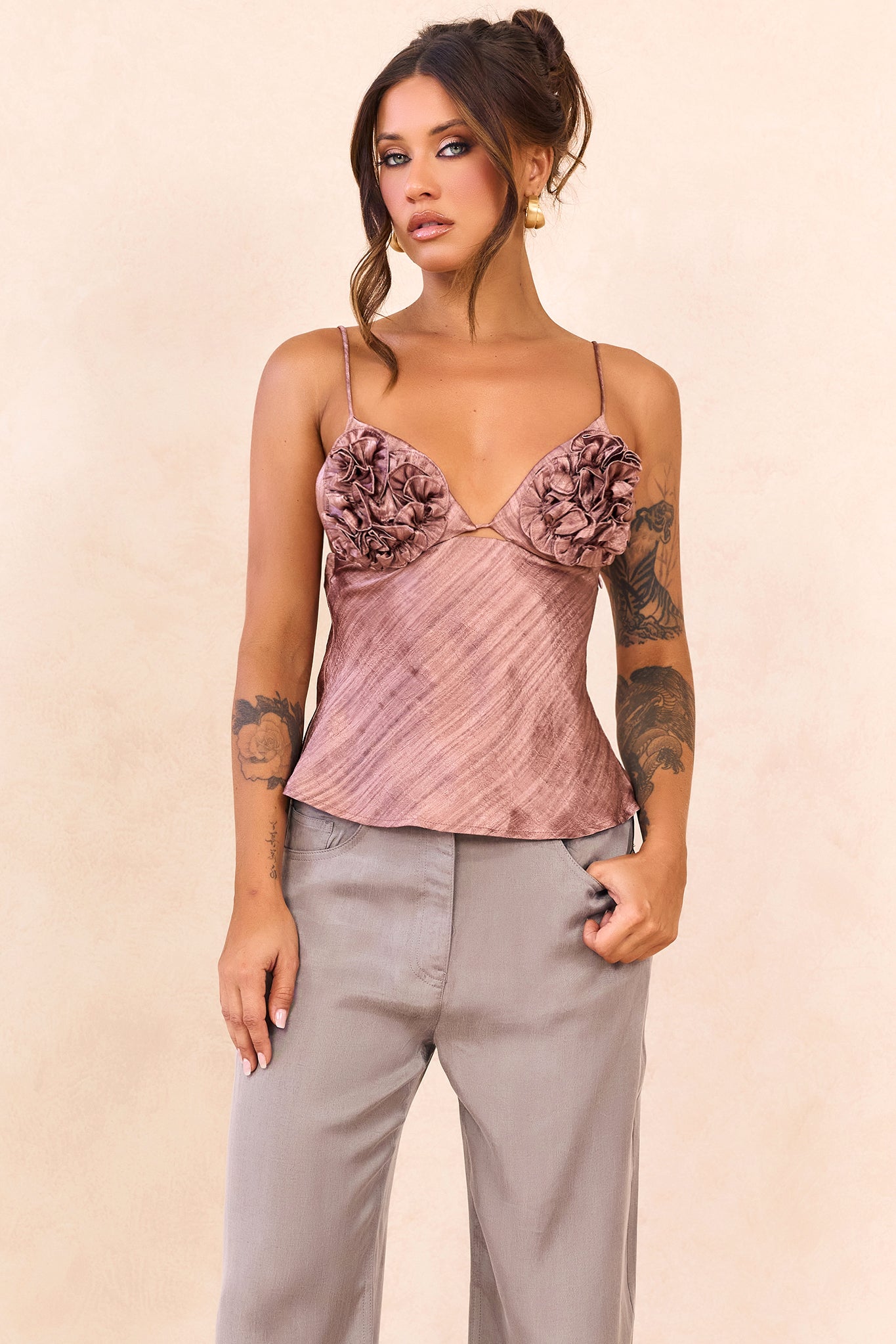 By The Cabana Satin Top - Blush