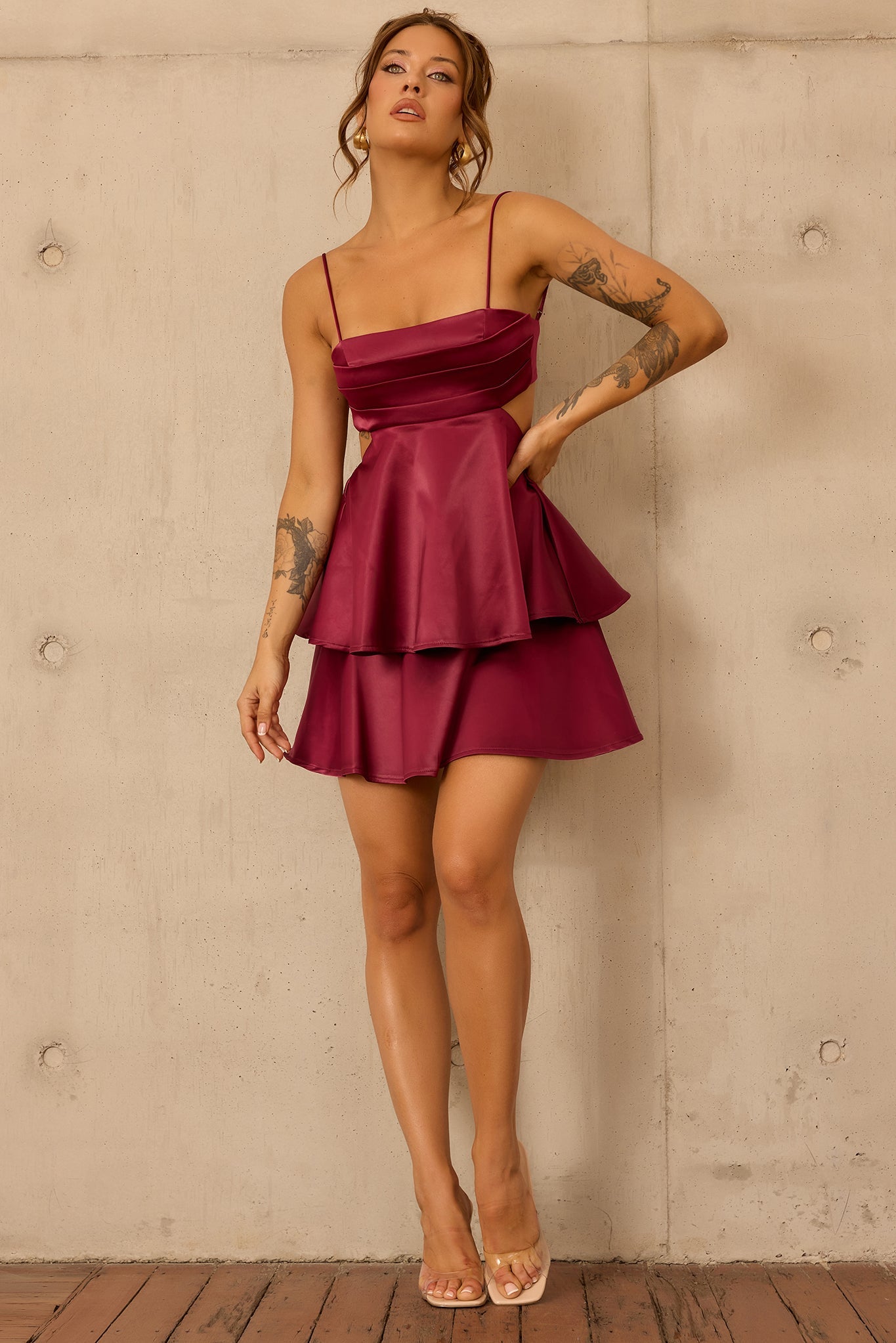 Carmen Mini Dress - Plum