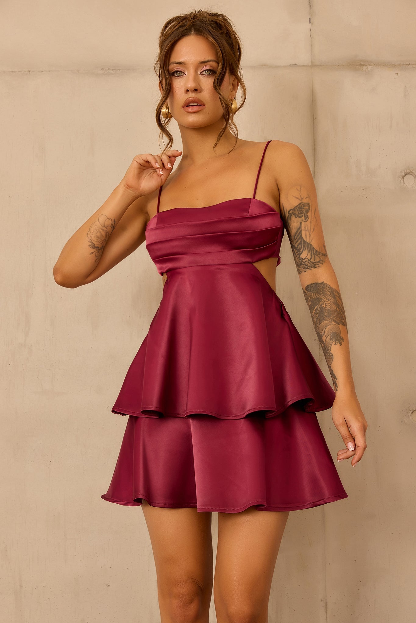 Carmen Mini Dress - Plum