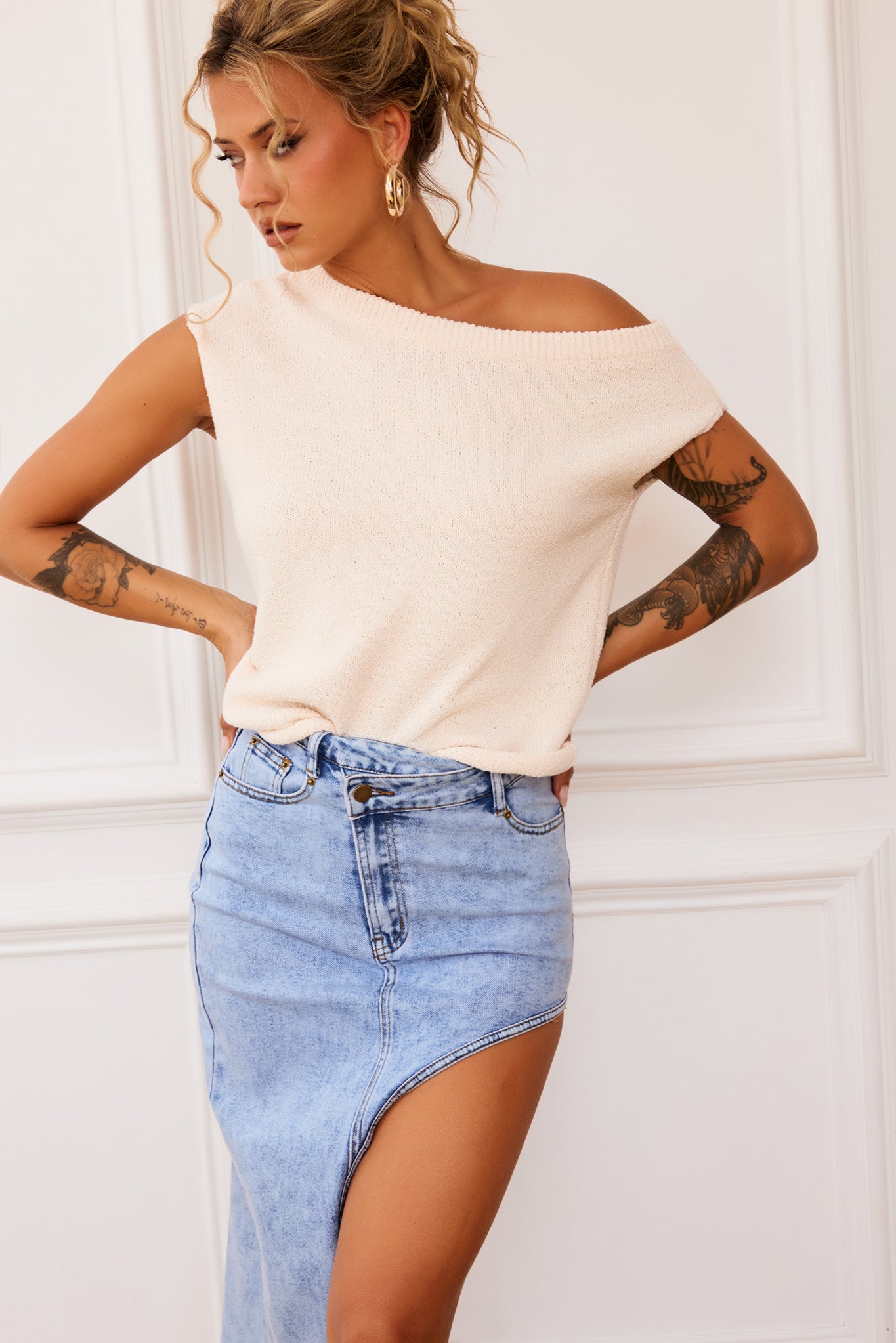 Dance In The Sun Knit Top - Beige