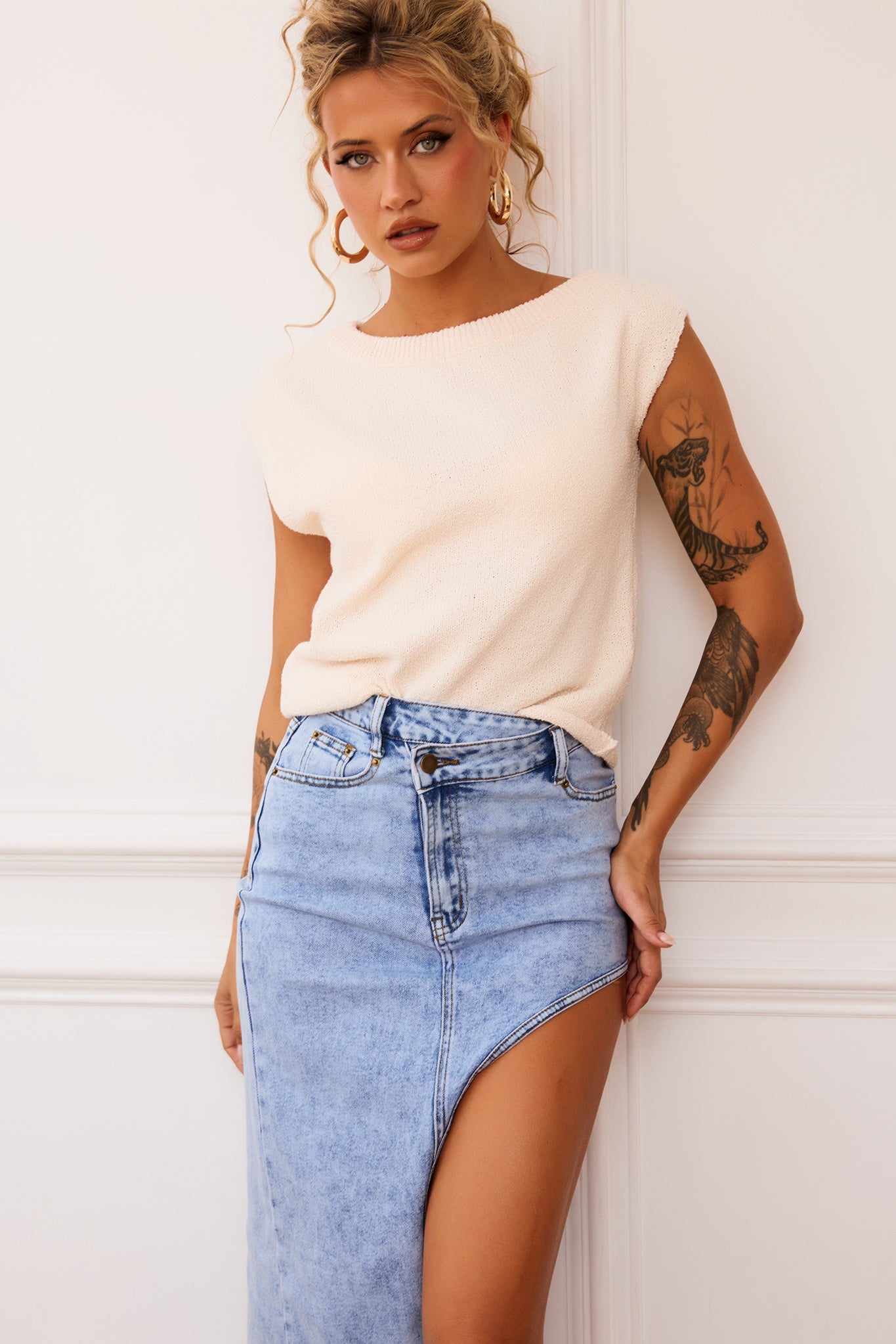 Dance In The Sun Knit Top - Beige