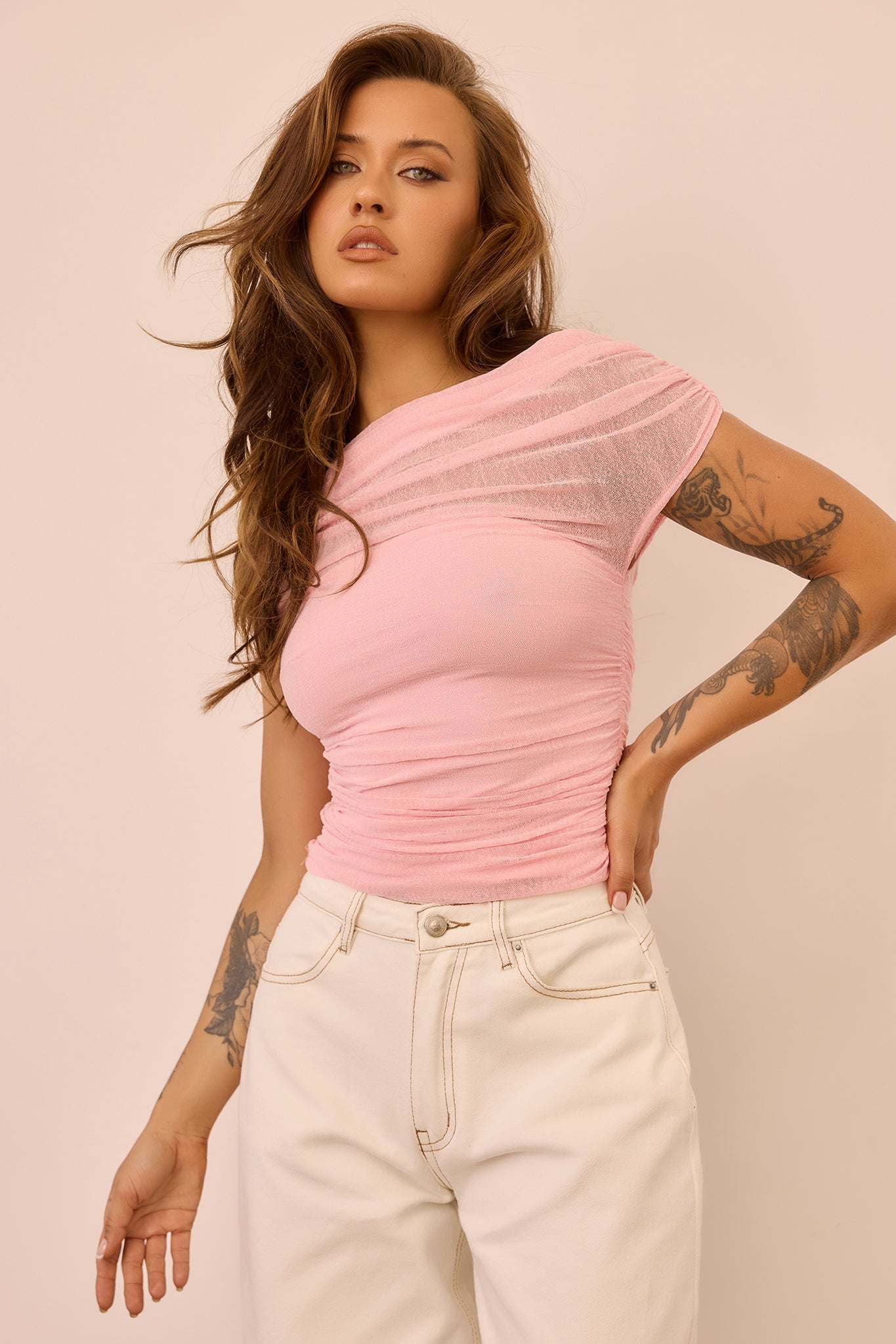 Dazzle Desire Mesh Top - Pink