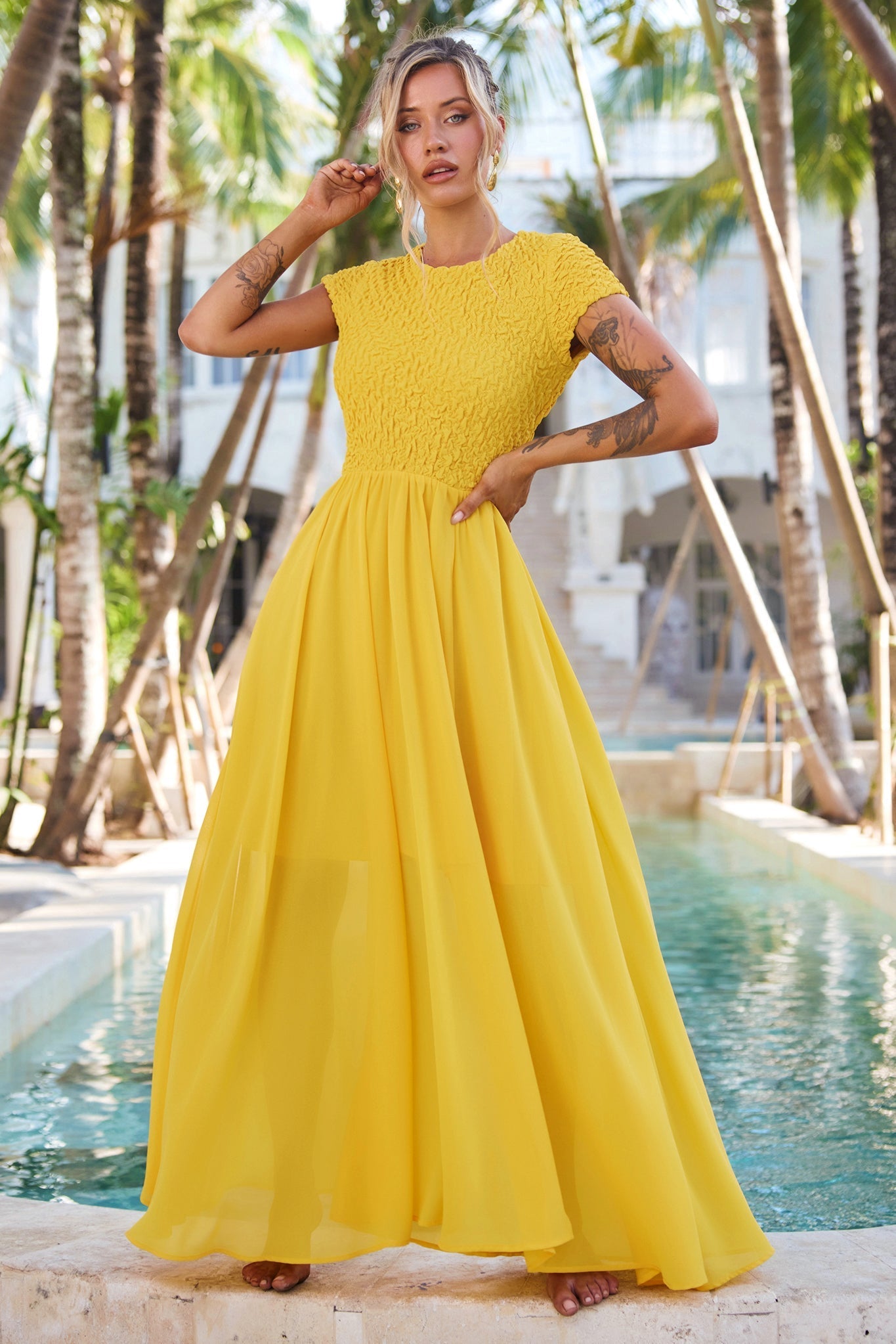 Dream Design Maxi Dress - Yellow