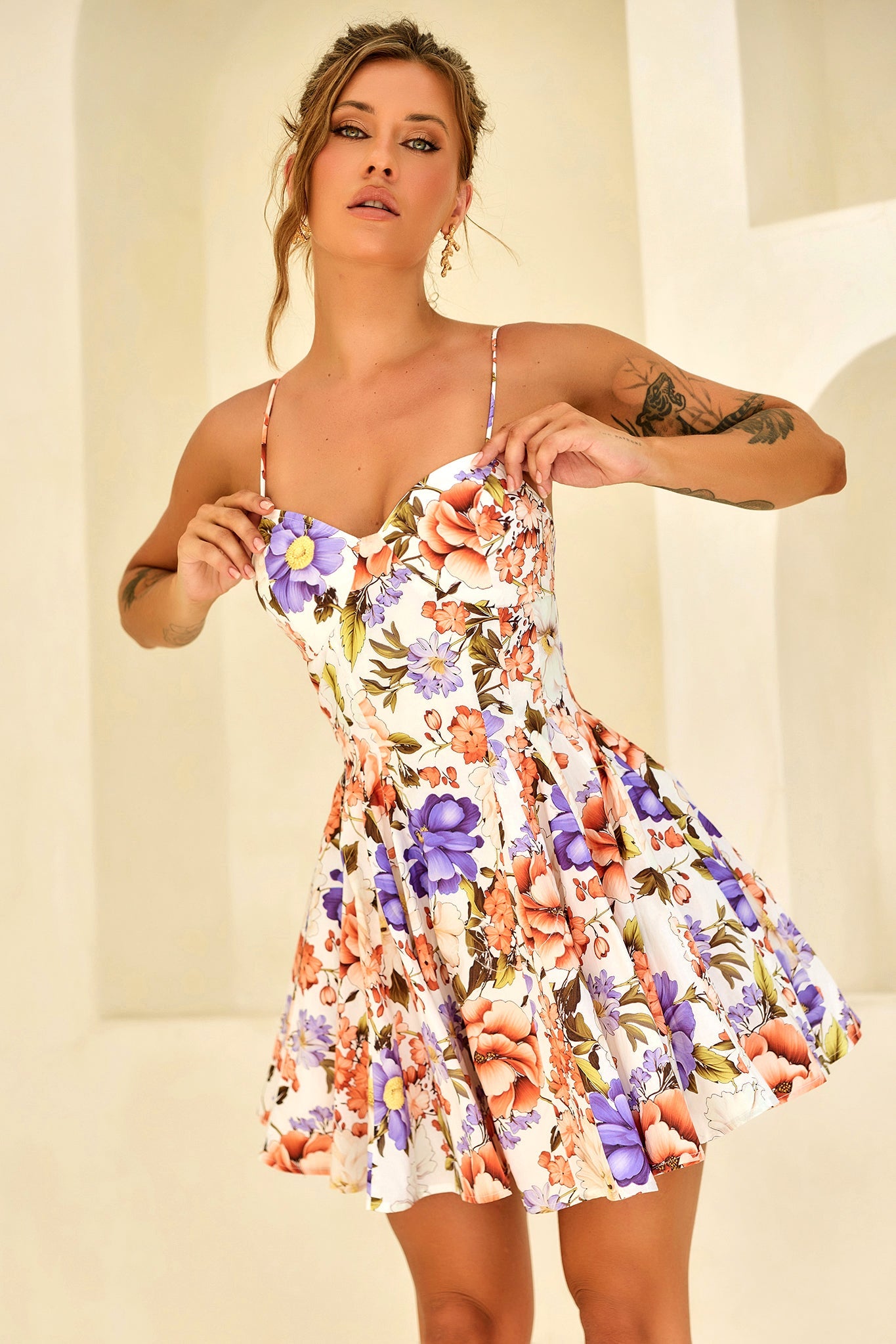 Look Twice Woven Mini Dress - Purple