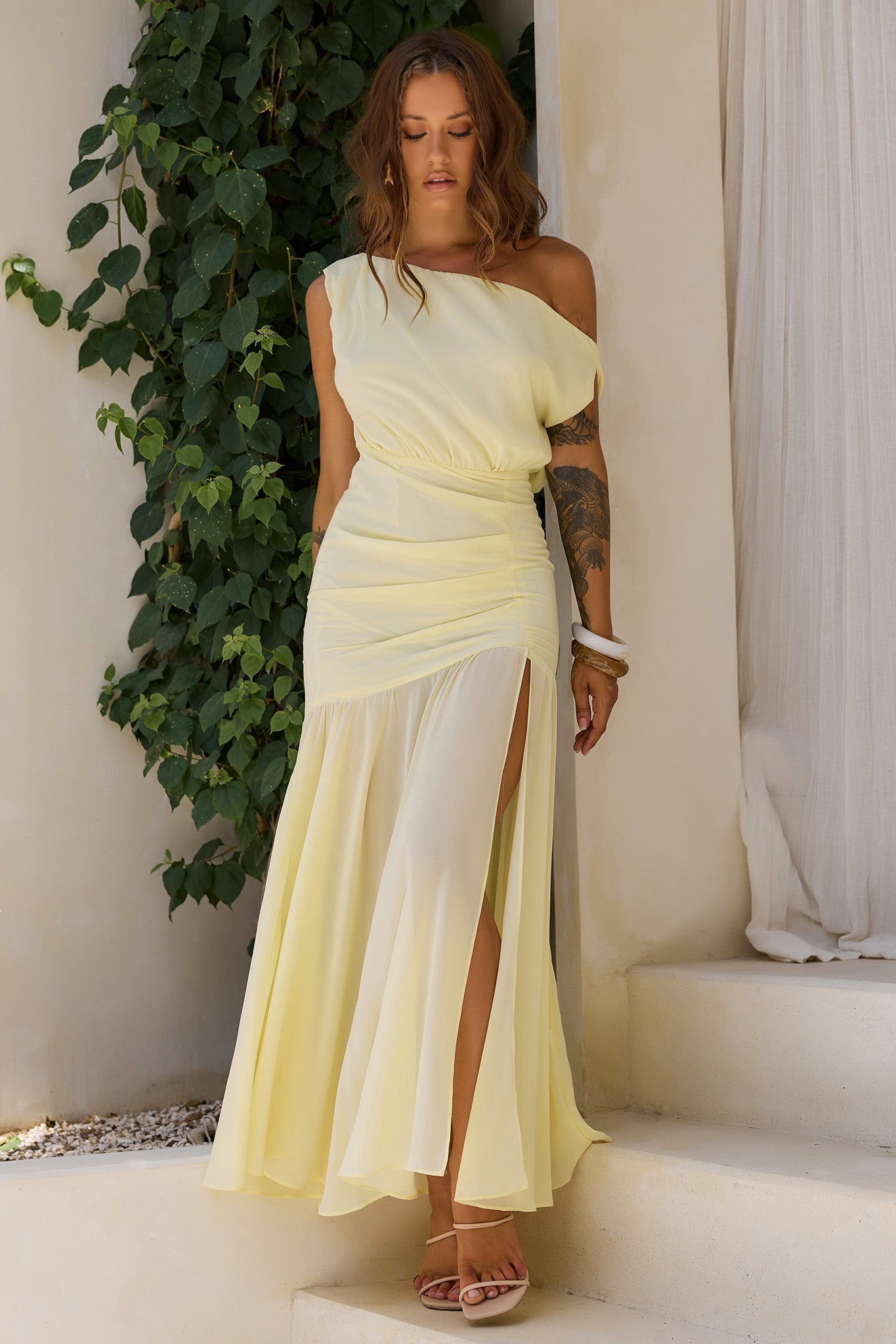 Love Gianni Chiffon Maxi Dress - Lemon