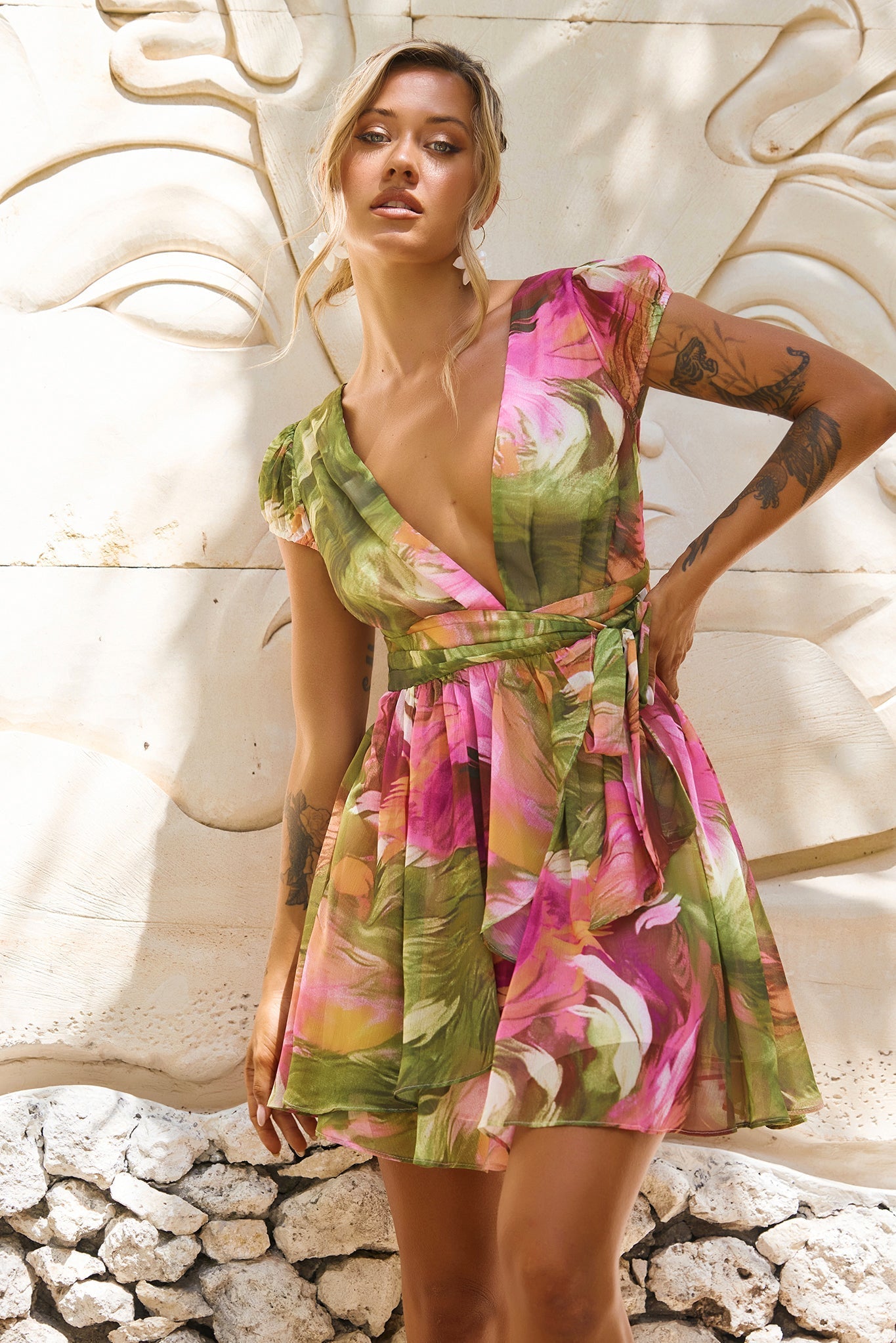 Marbella Mini Dress - Purple Multi