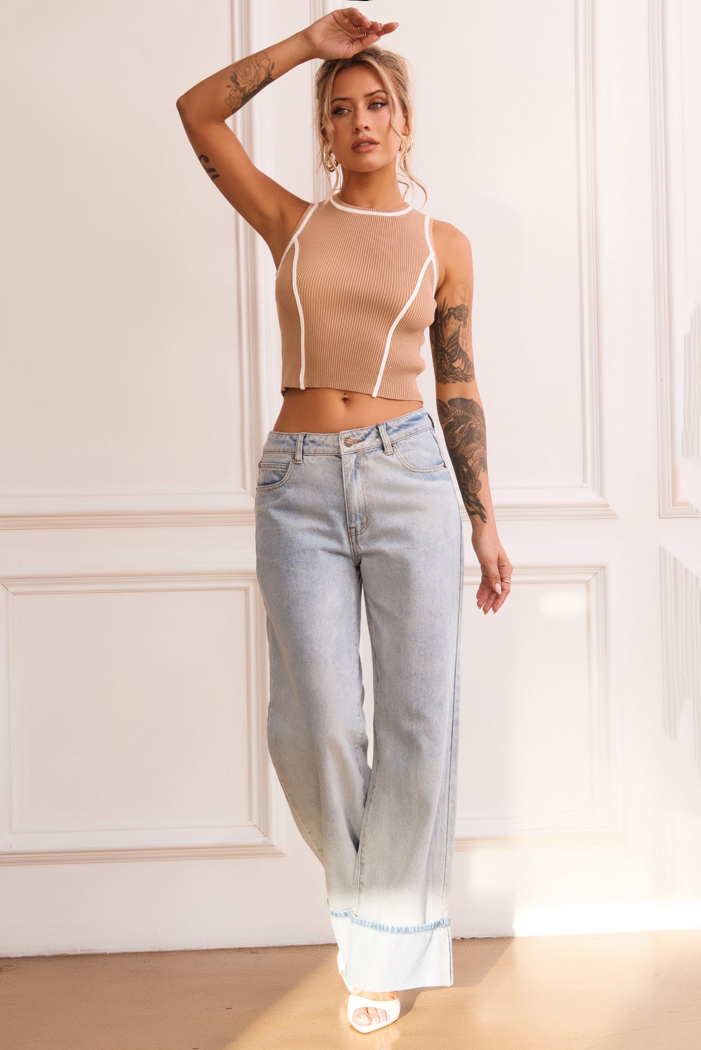 My Little Micro Knit Top - Camel