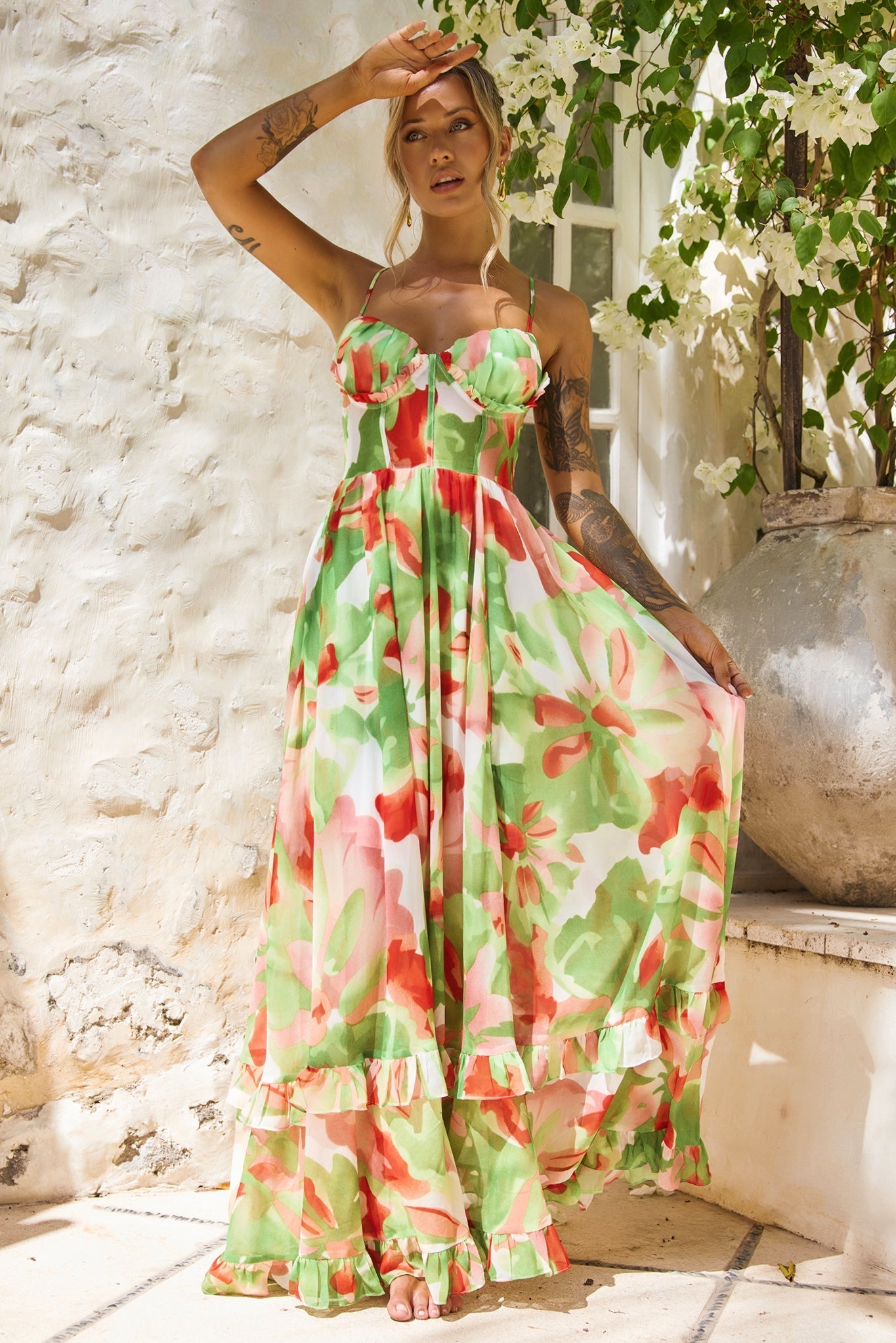 Nightcap Maxi Dress - Green Multi