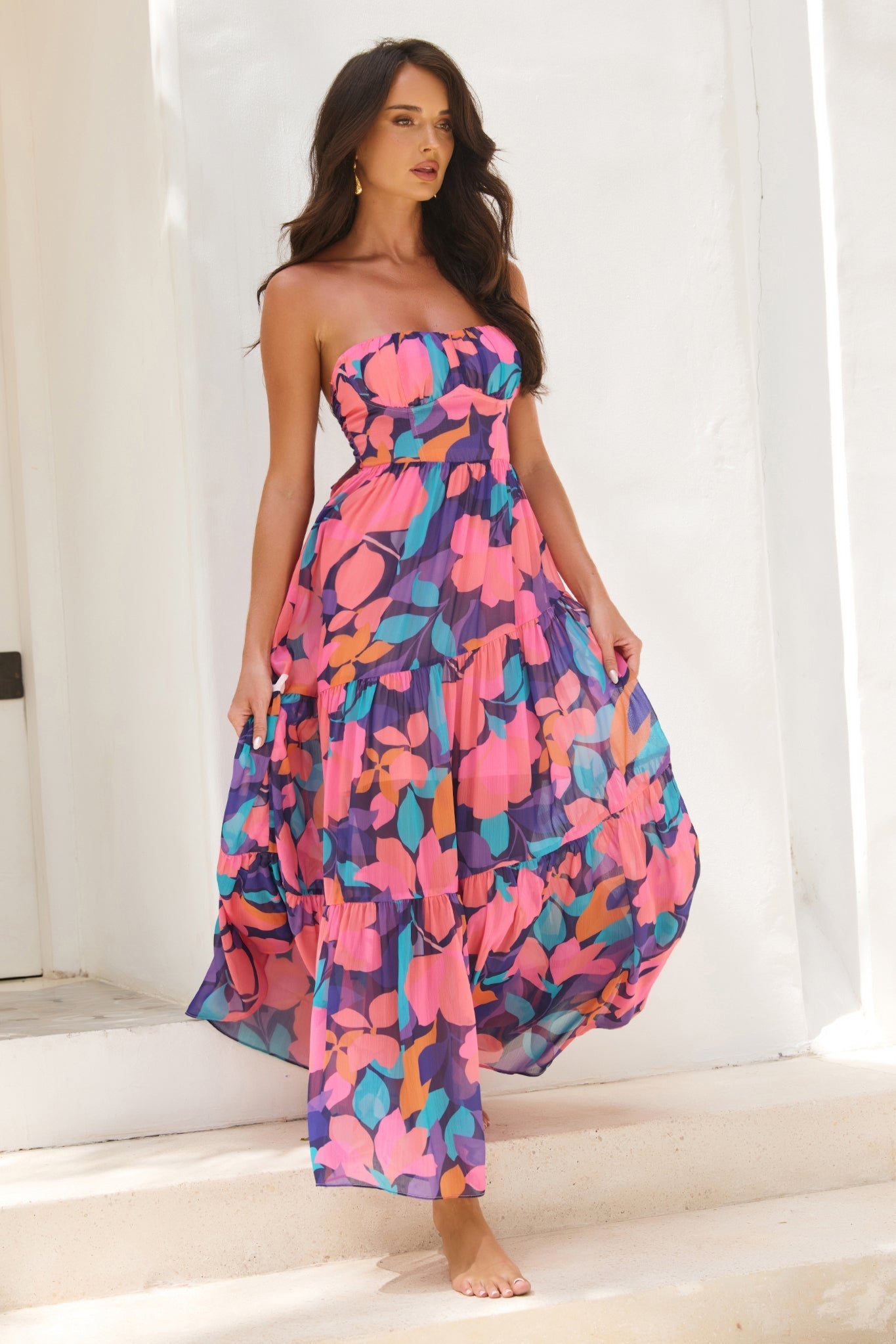 Outta Here Maxi Dress - Purple Multi