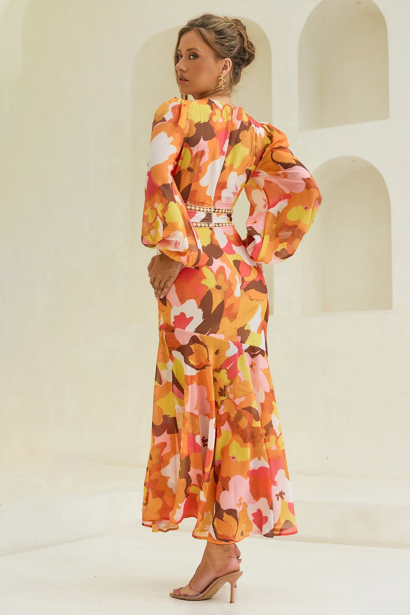 Pretty Please Maxi Dress - Orange Multi