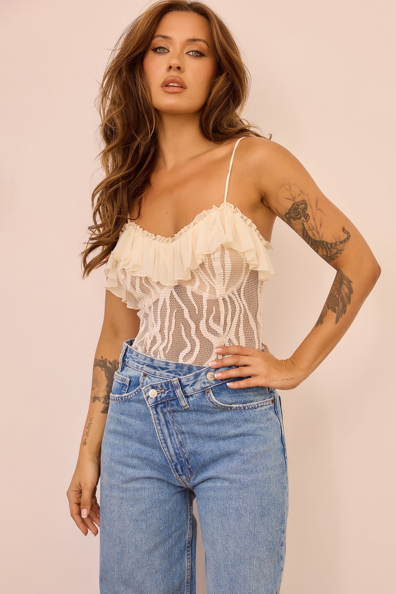 Soft Whispers Lace Bodysuit - Ivory