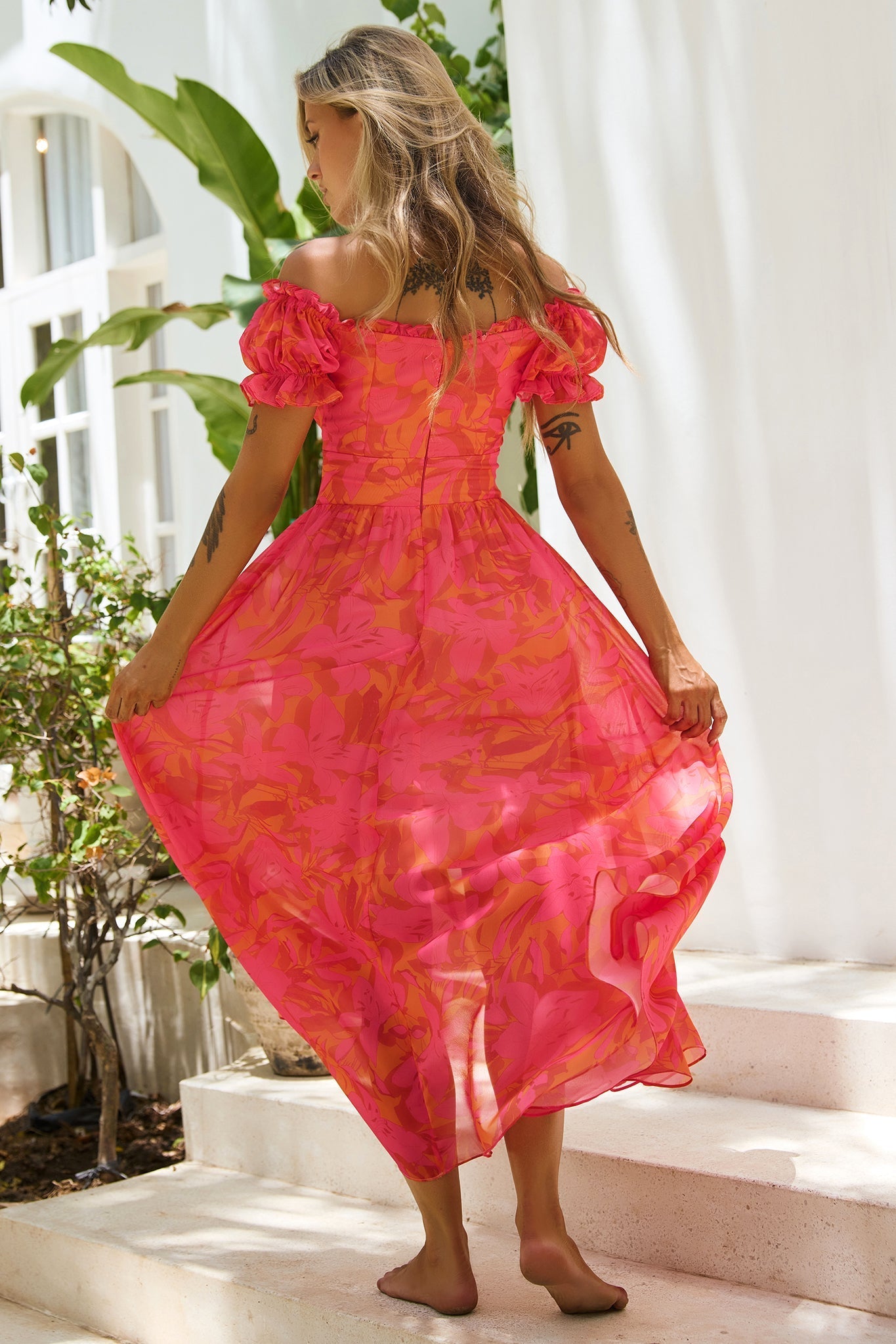 Sunset Serenade Maxi Dress - Pink Multi