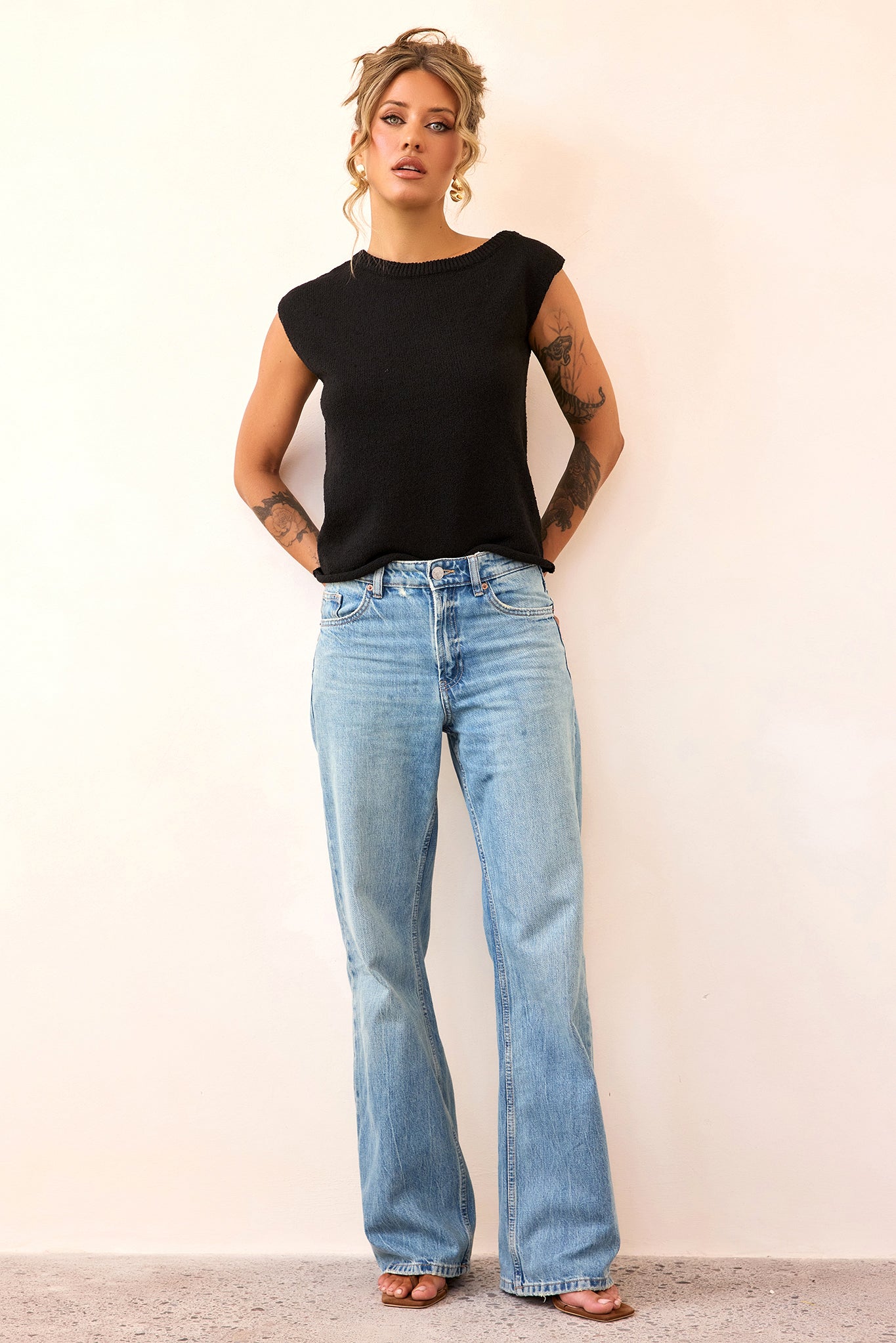 Dance In The Sun Knit Top - Black