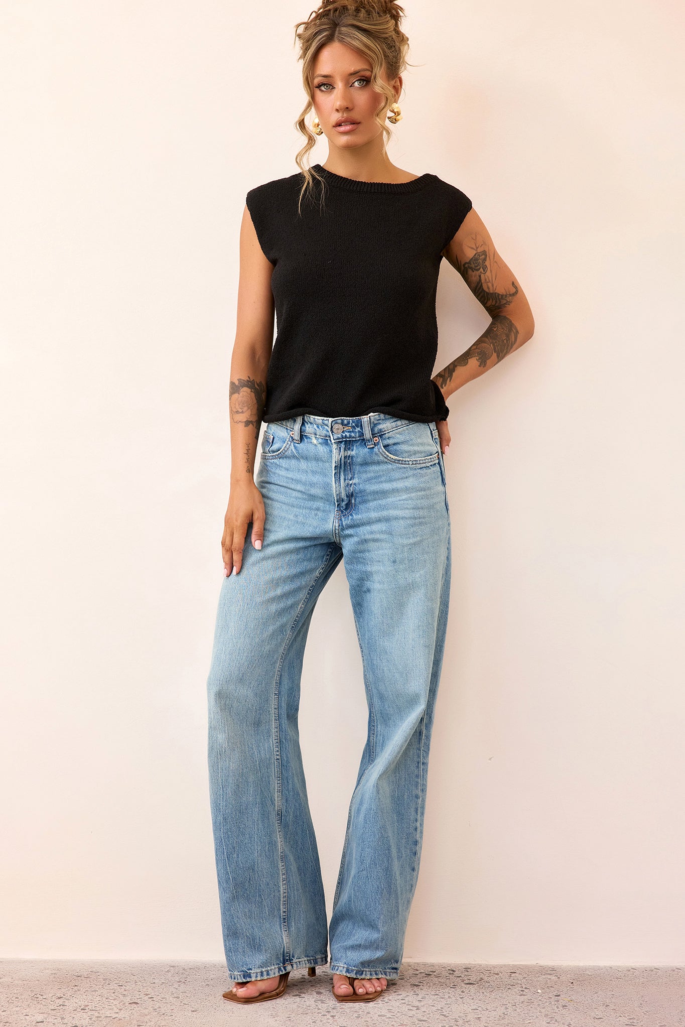 Dance In The Sun Knit Top - Black
