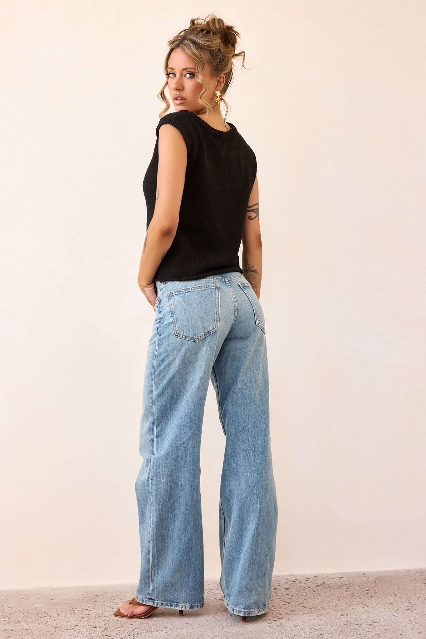 Dance In The Sun Knit Top - Black