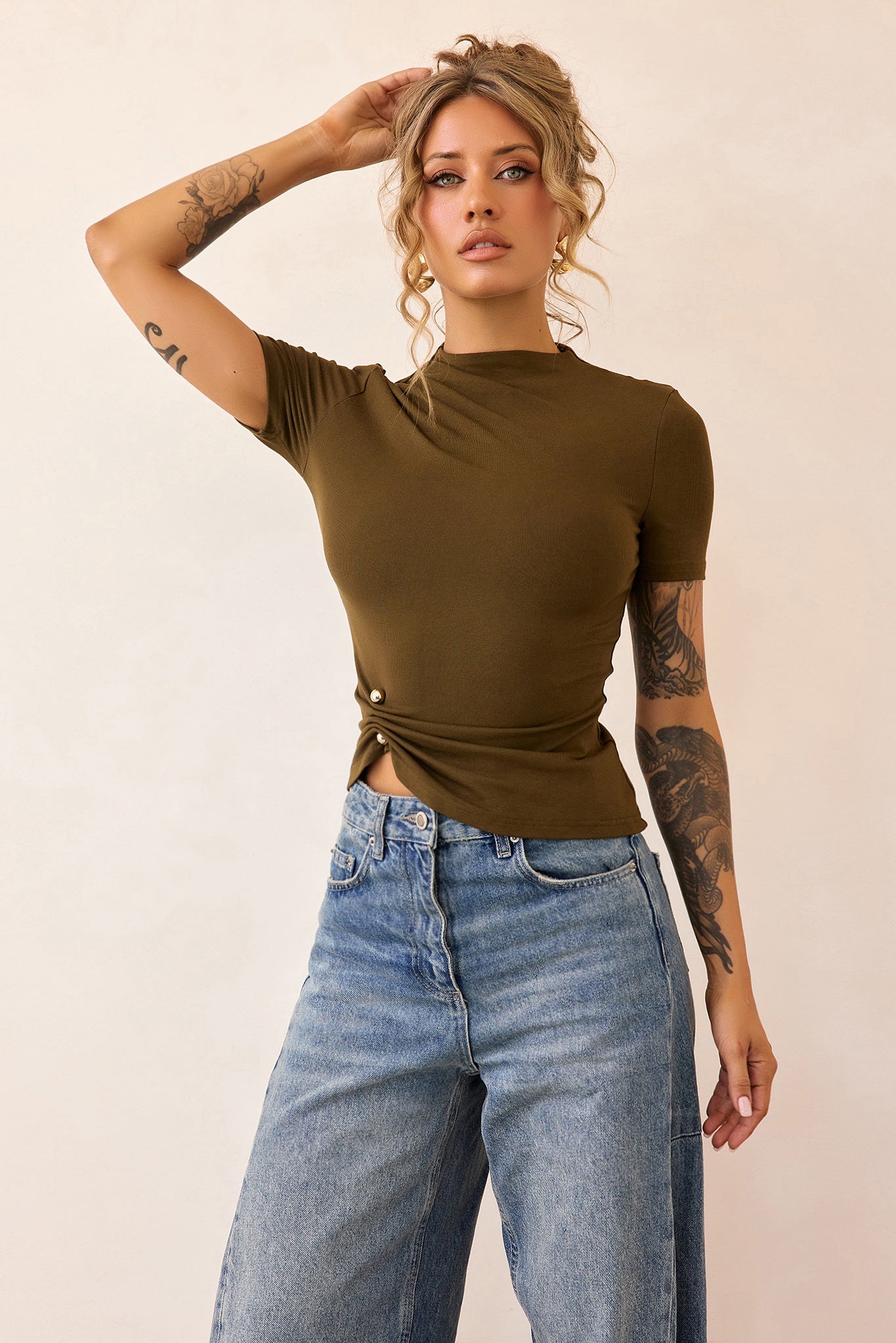 Contour Muse Jersey Top - Olive