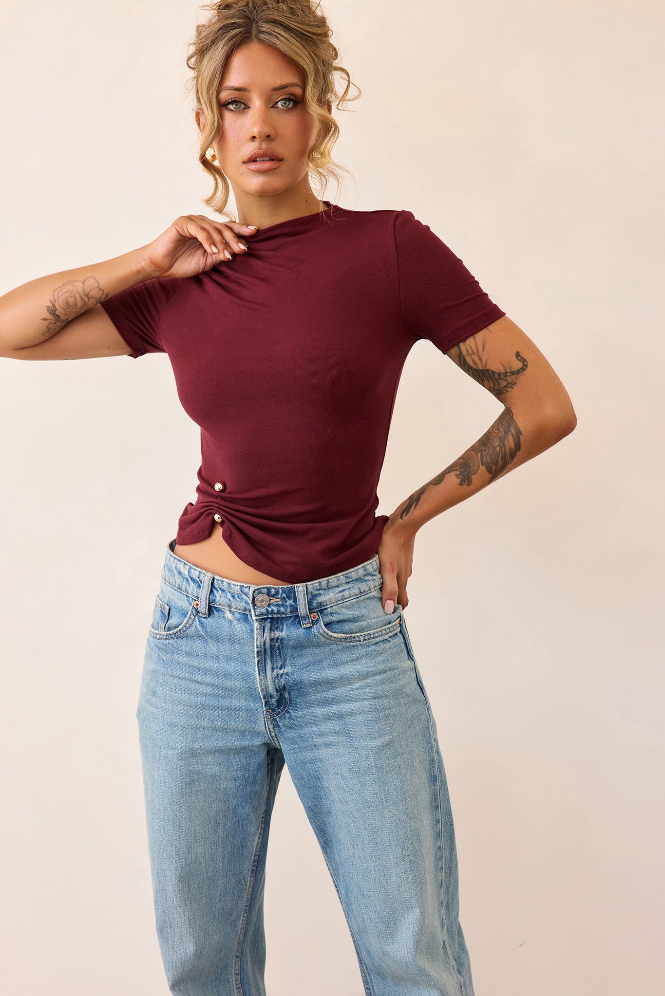 Contour Muse Jersey Top - Mulberry