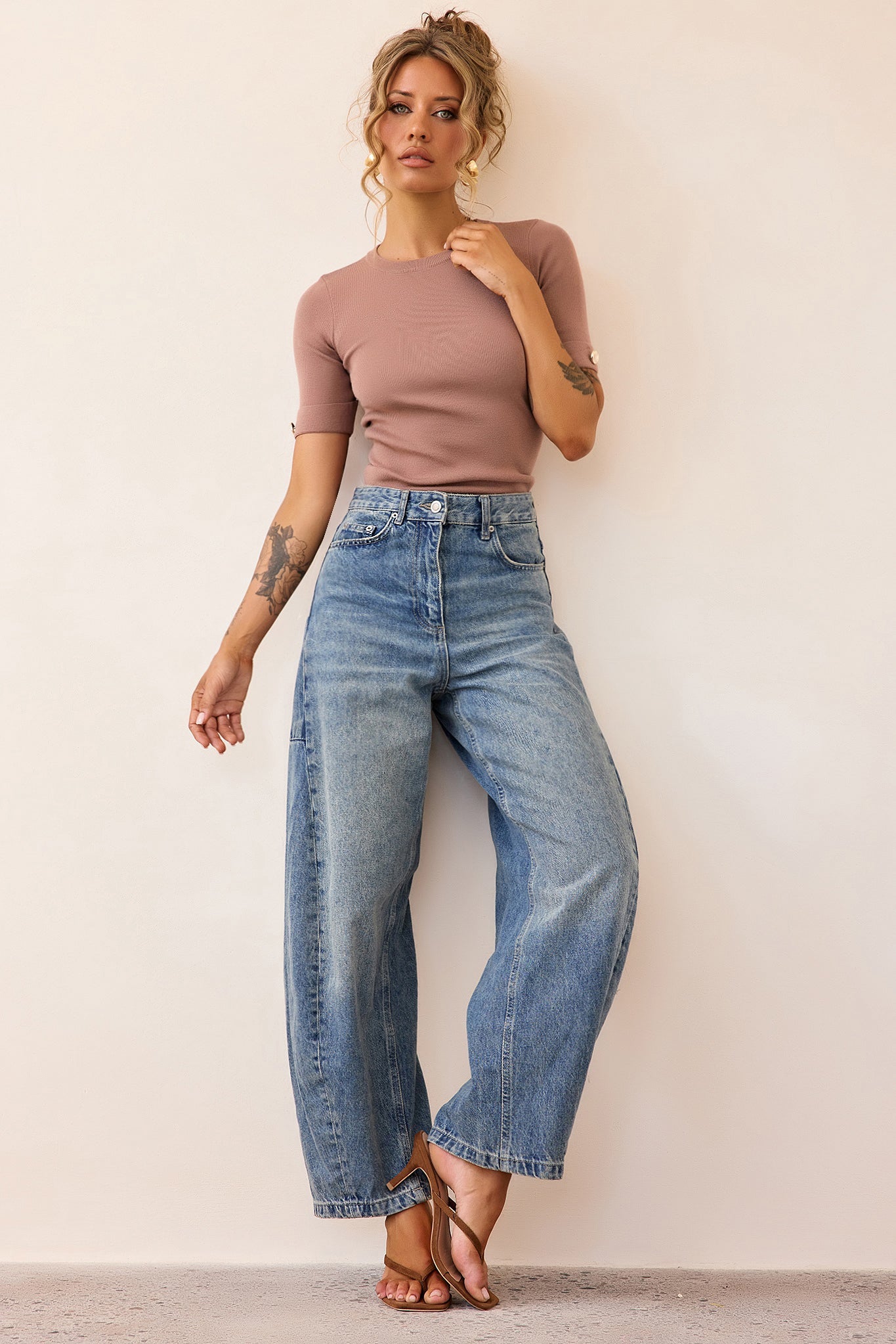 Sculpt Rib Knit Top - Mocha