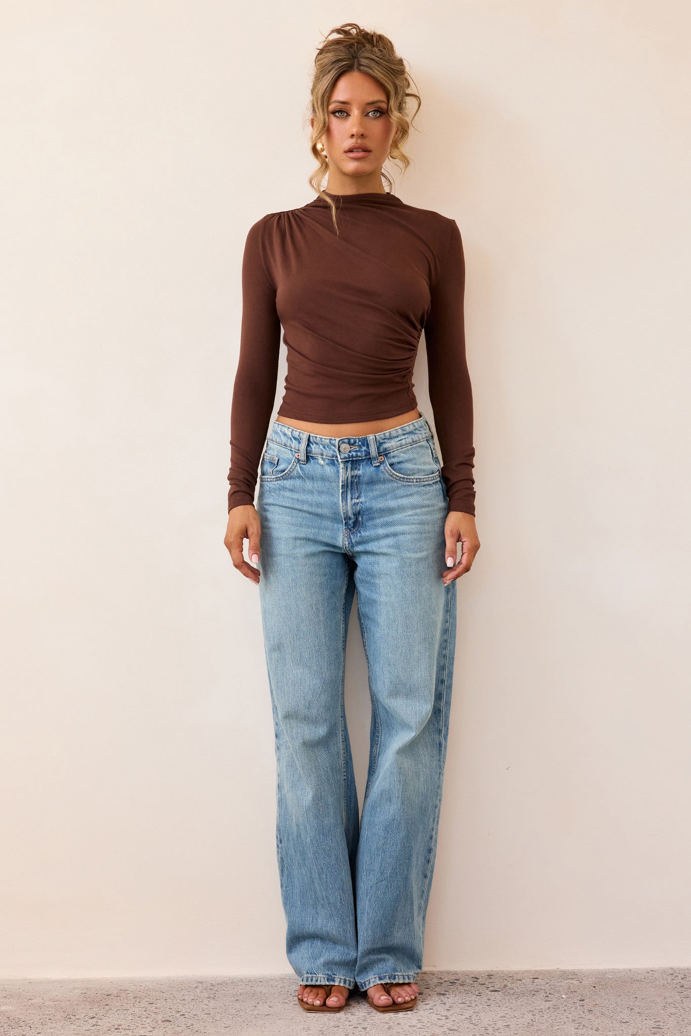 Contour Whisper Jersey Top - Brown