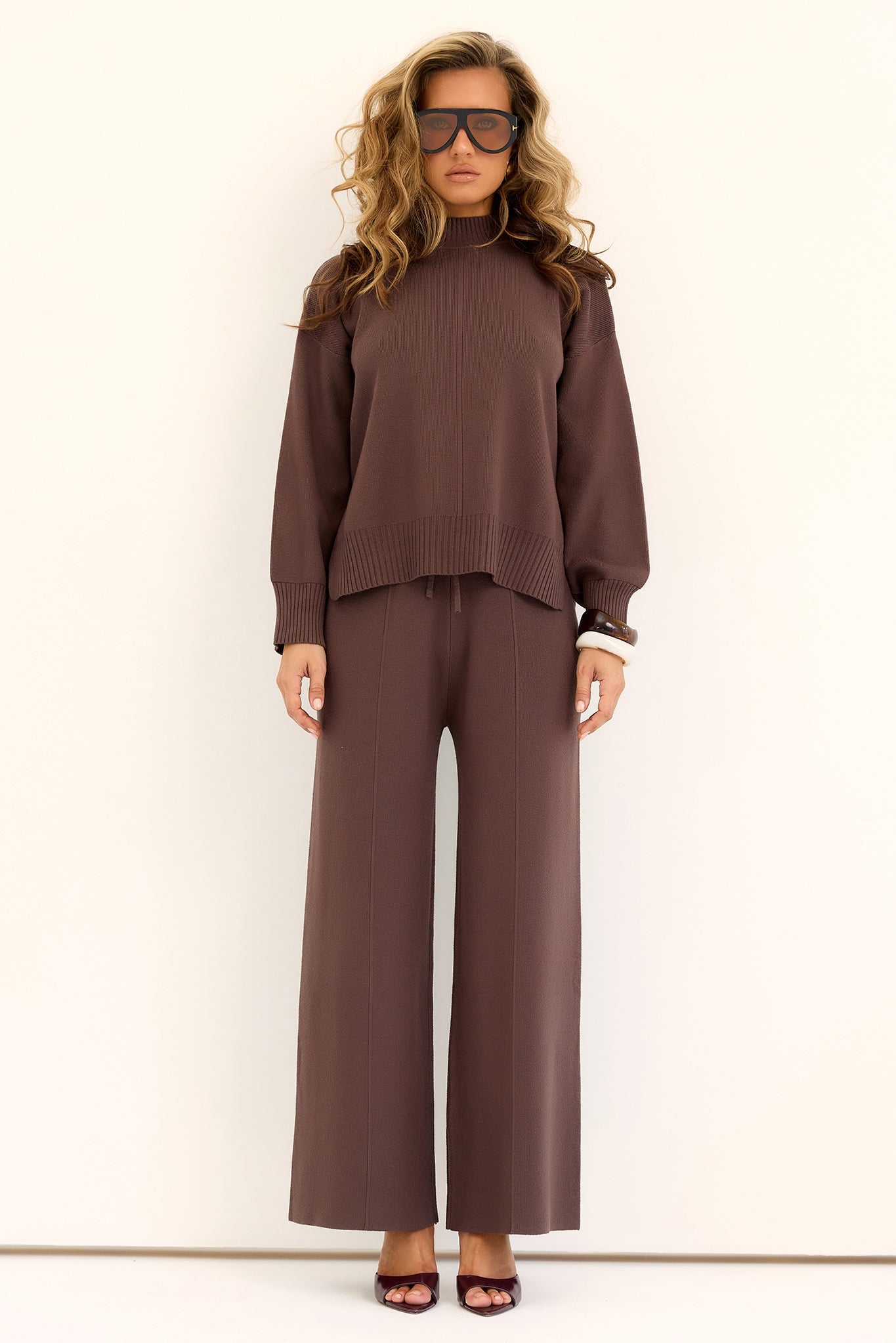 Quiet Luxury Knit Pants - Espresso