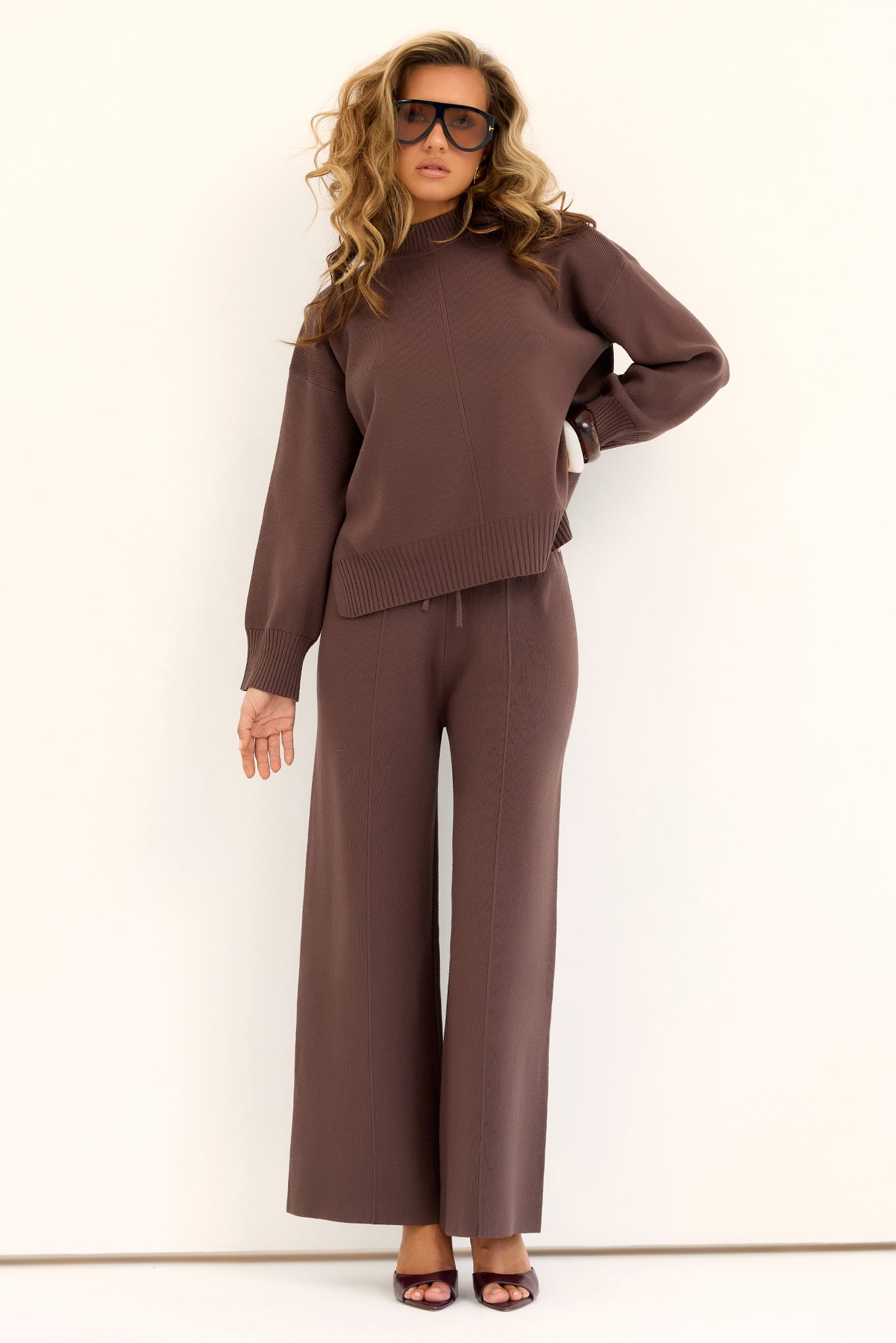 Quiet Luxury Knit Pants - Espresso