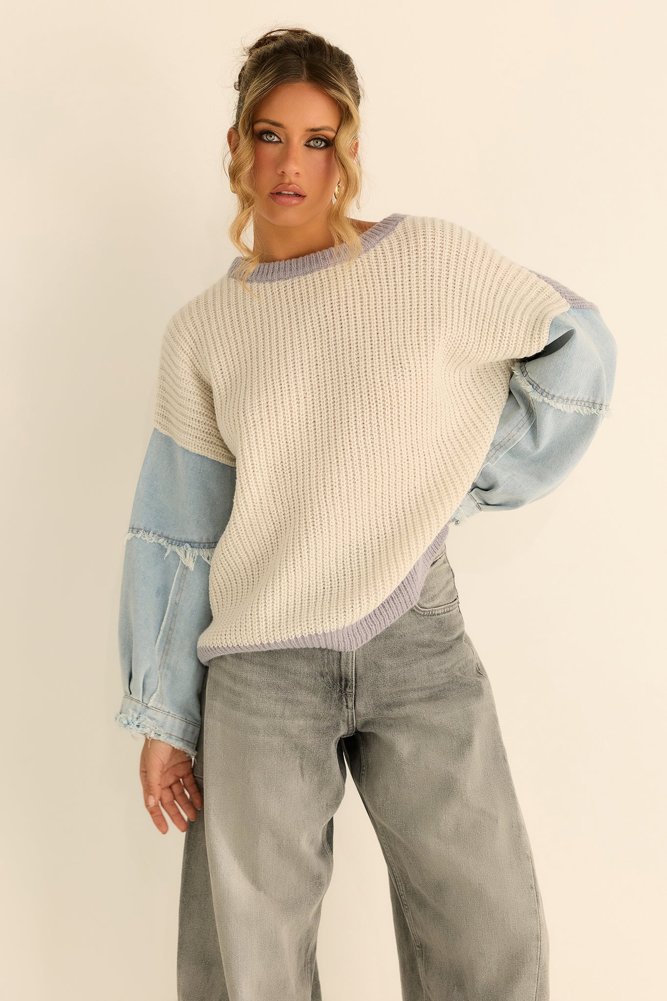 Silverwood Knit Sweater - Grey Blue