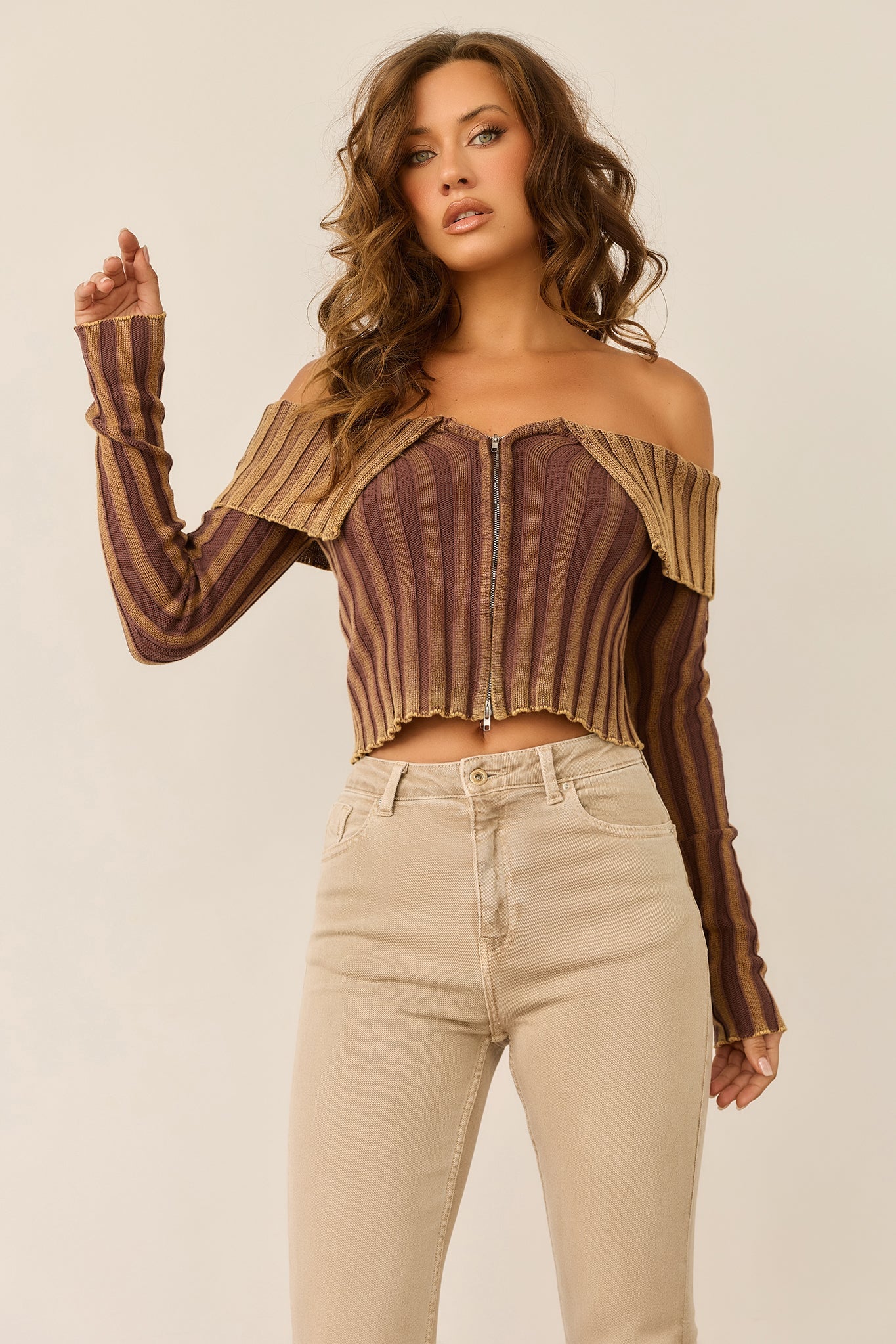 Alicia Knit Top - Brown
