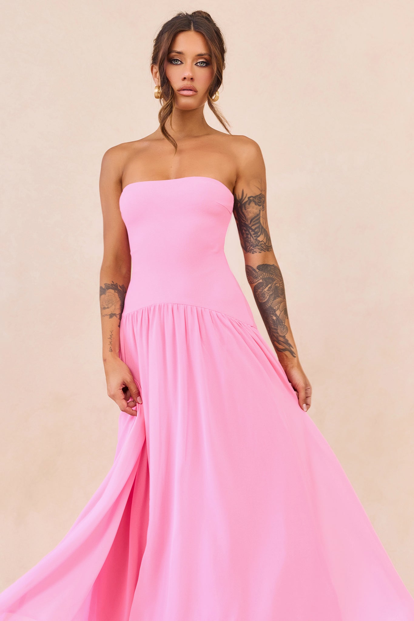 Bare Grace Strapless Maxi Dress - Pink