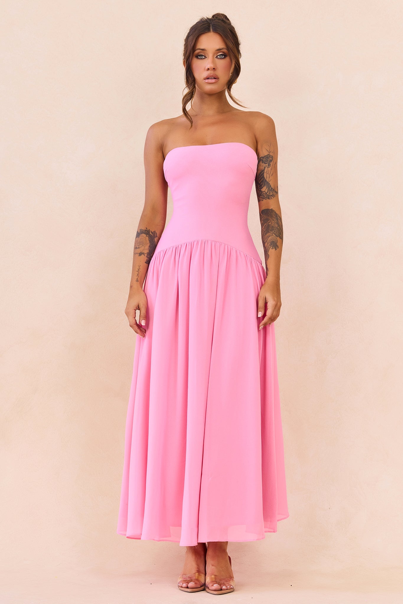 Bare Grace Strapless Maxi Dress - Pink