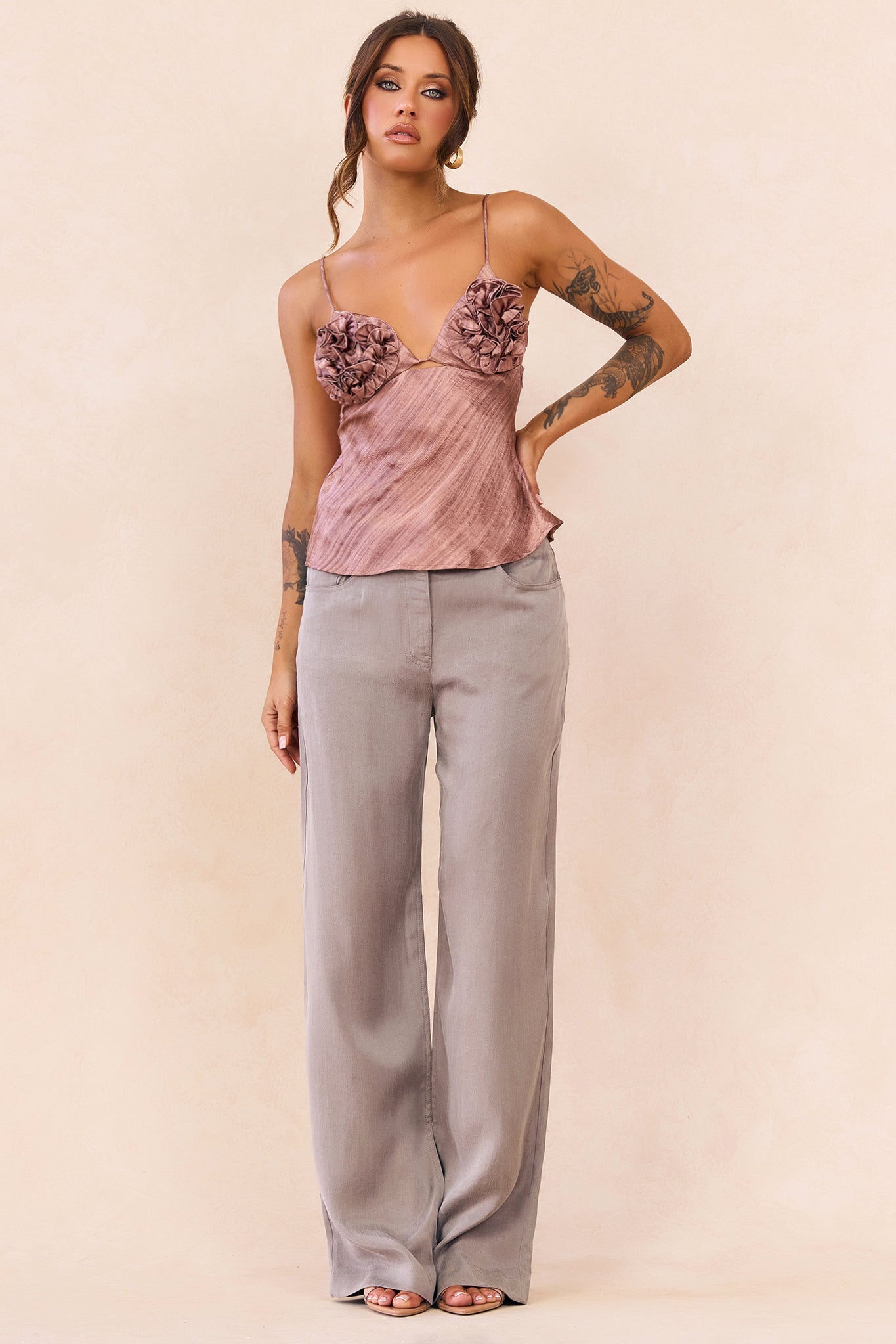 By The Cabana Satin Top - Blush