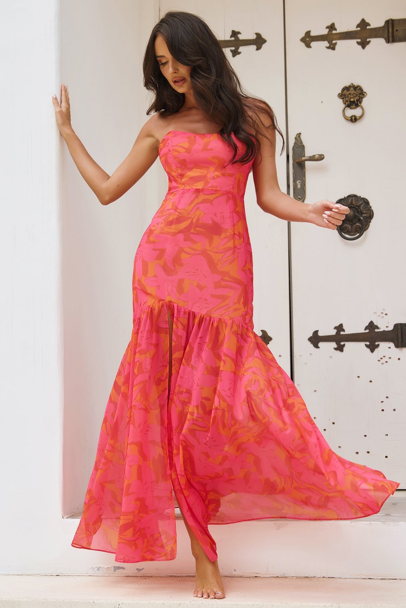 Carnival Colors Maxi Dress - Red