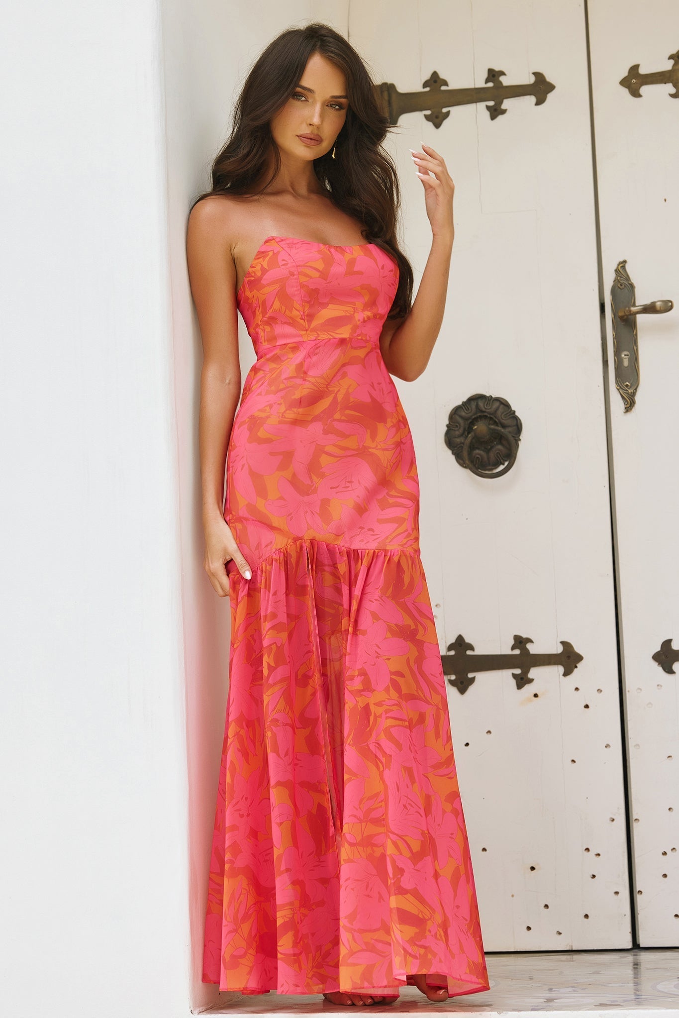 Carnival Colors Maxi Dress - Red