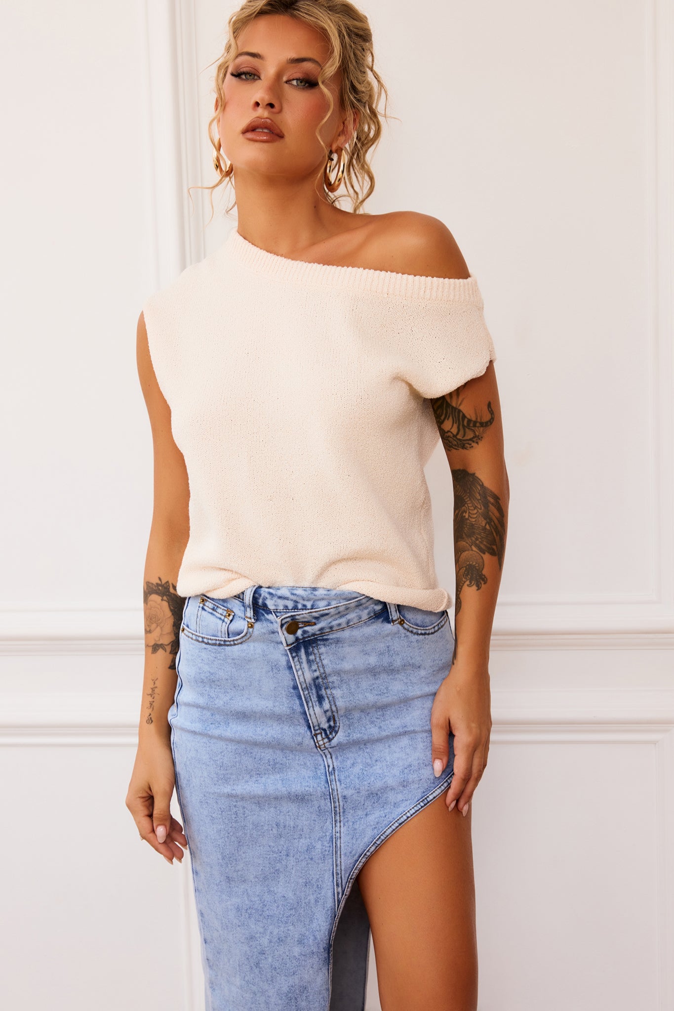 Dance In The Sun Knit Top - Beige