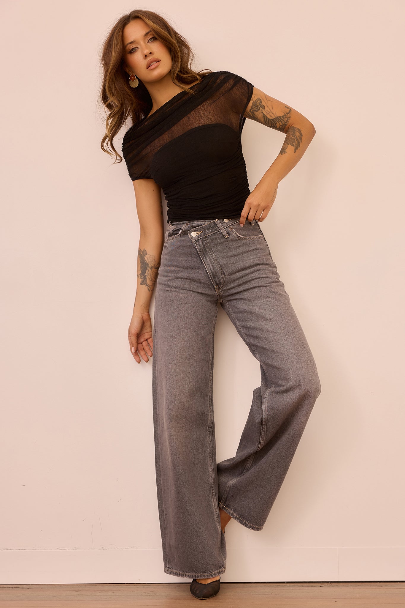 Dazzle Desire Mesh Top - Black