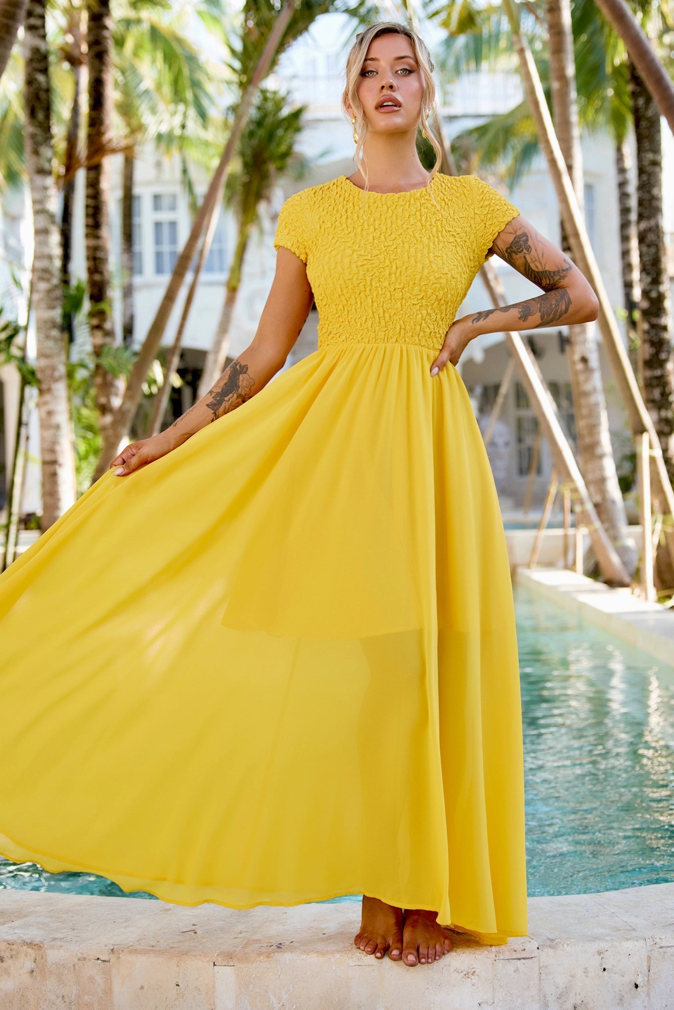 Dream Design Maxi Dress - Yellow