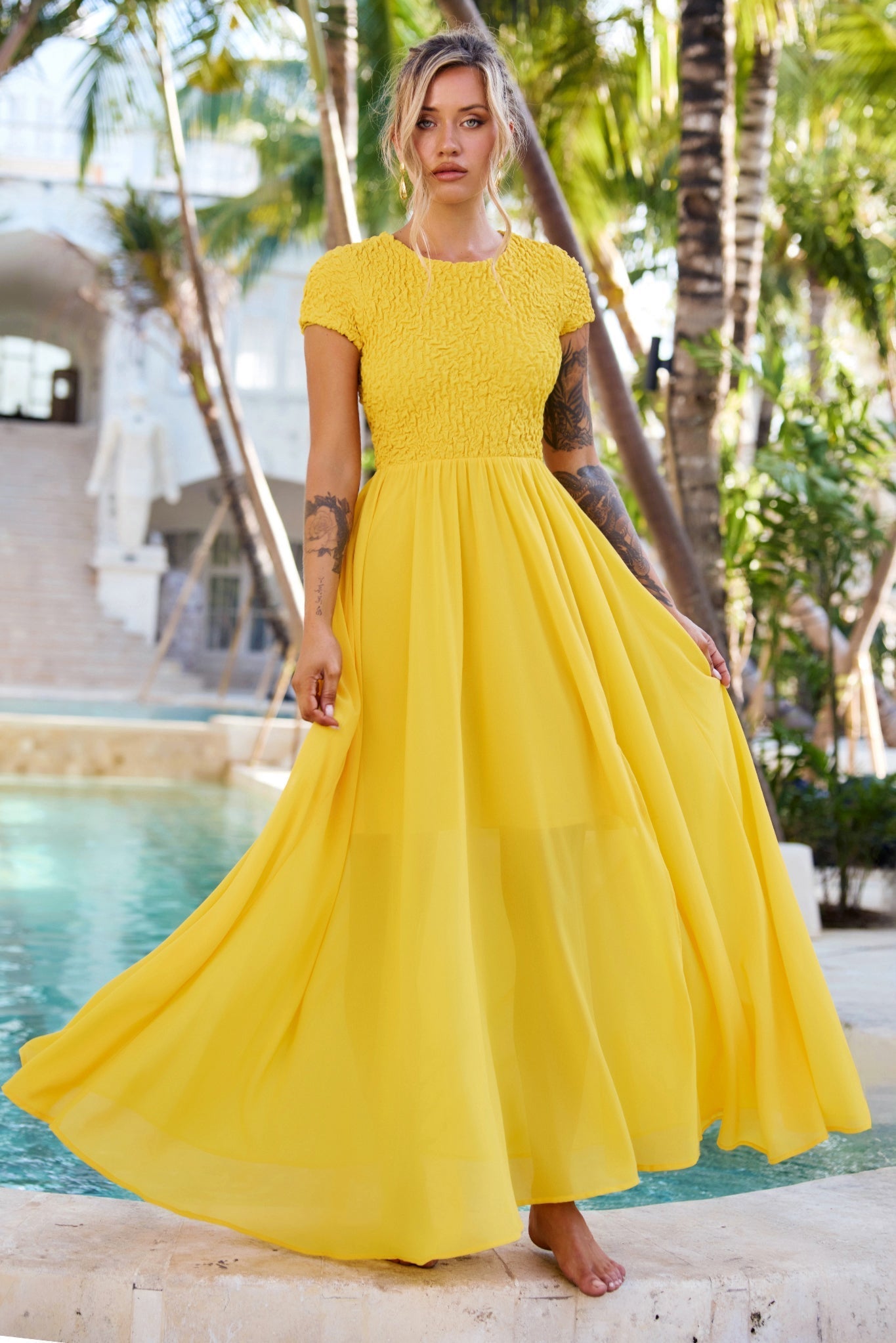 Dream Design Maxi Dress - Yellow