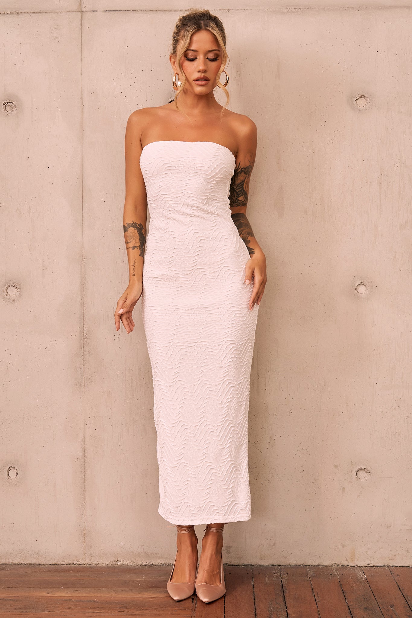 Eclipse Midi Dress - White