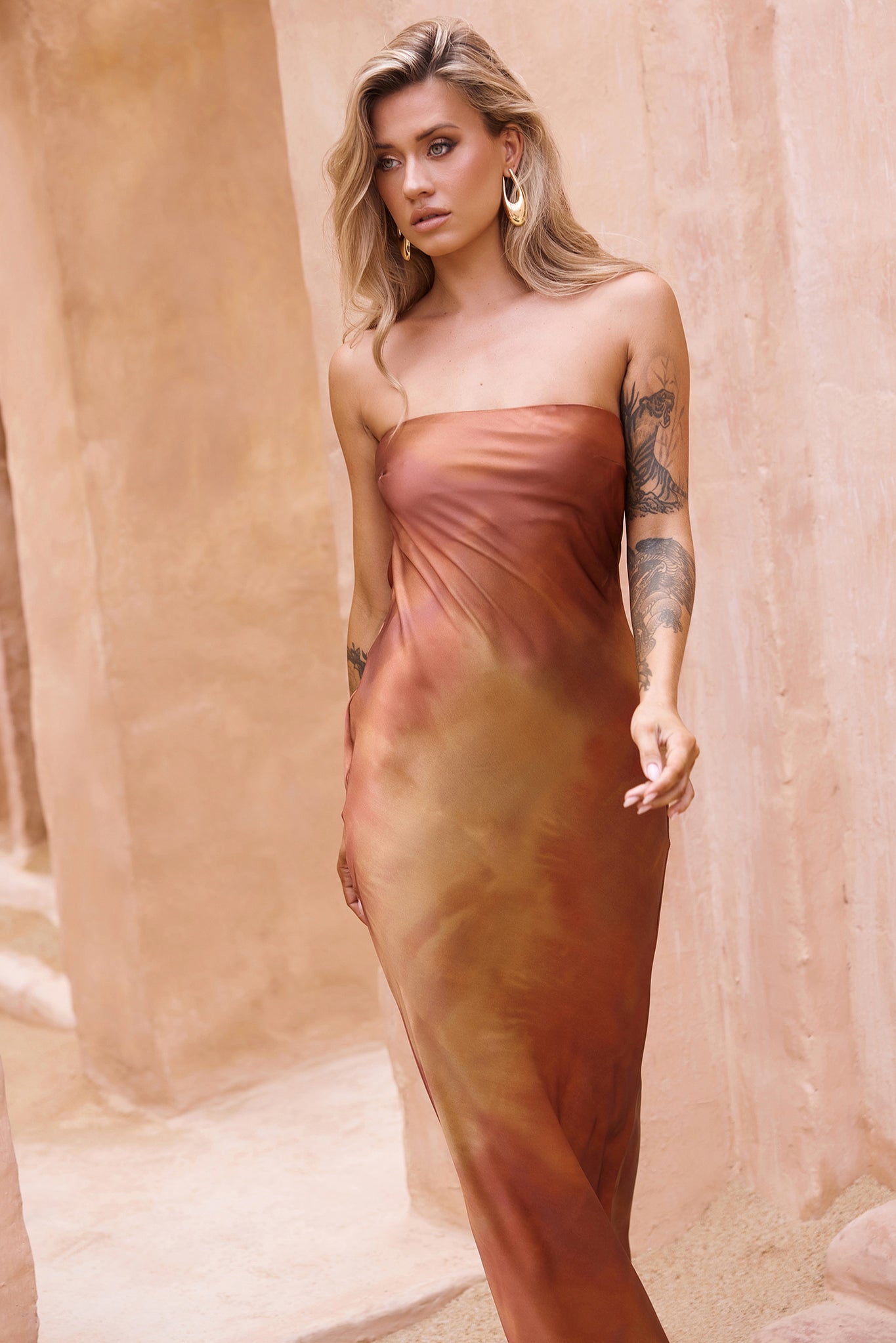 Eye Candy Maxi Dress - Copper